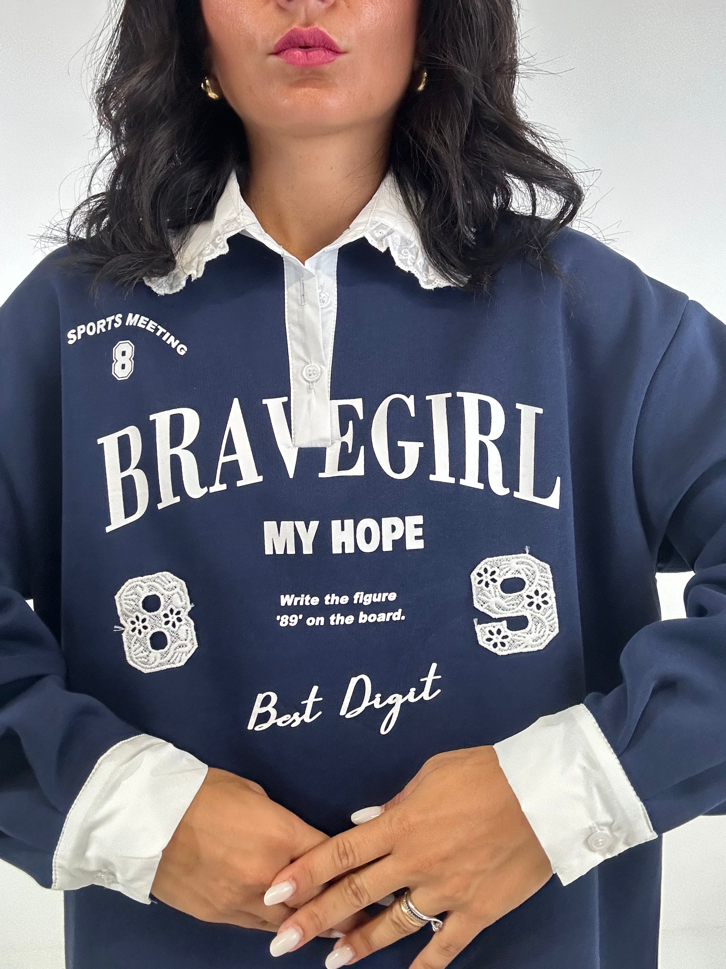 Felpa BRAVEGIRL - BLU