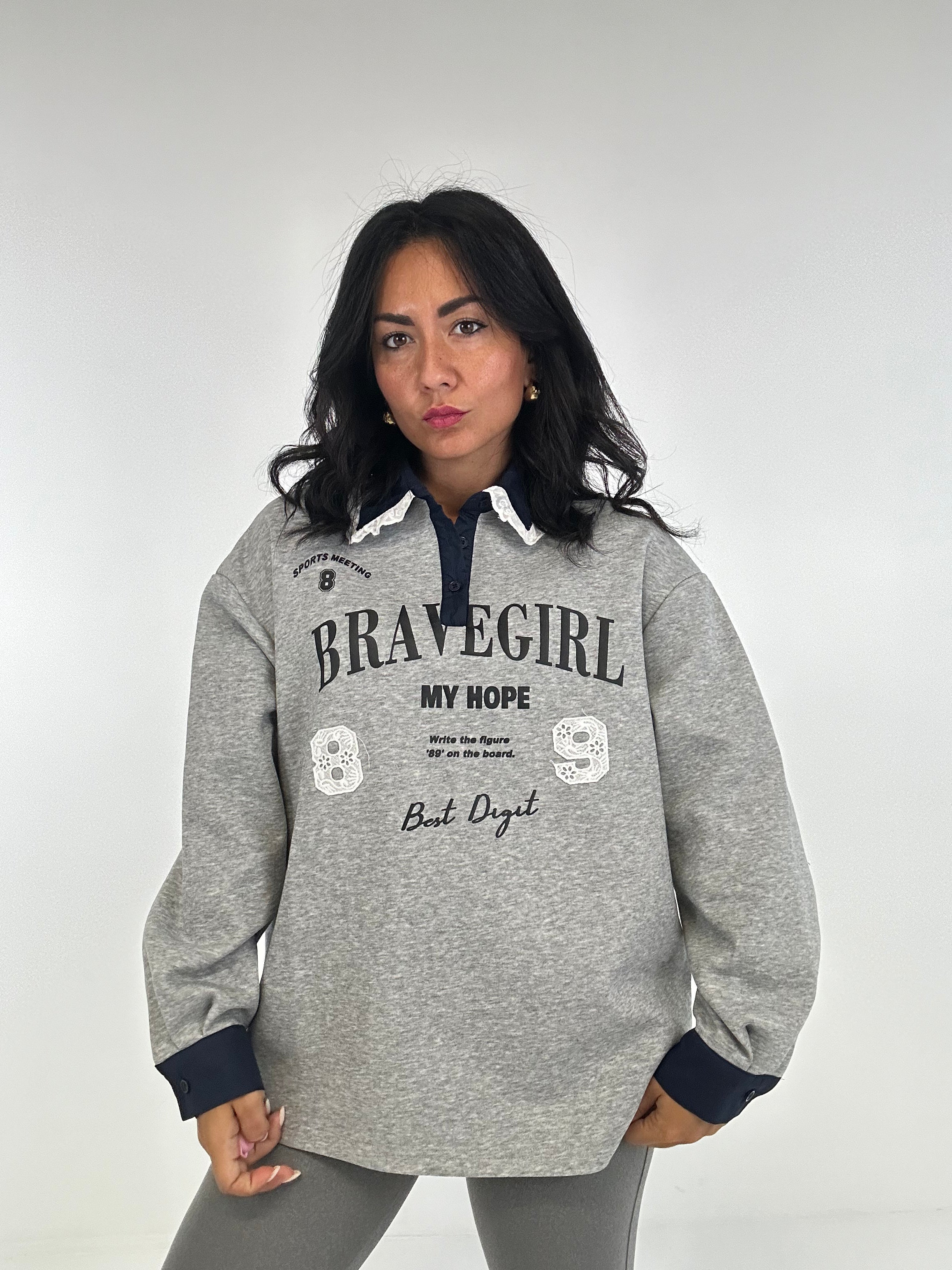 Felpa BRAVEGIRL - GRIGIO
