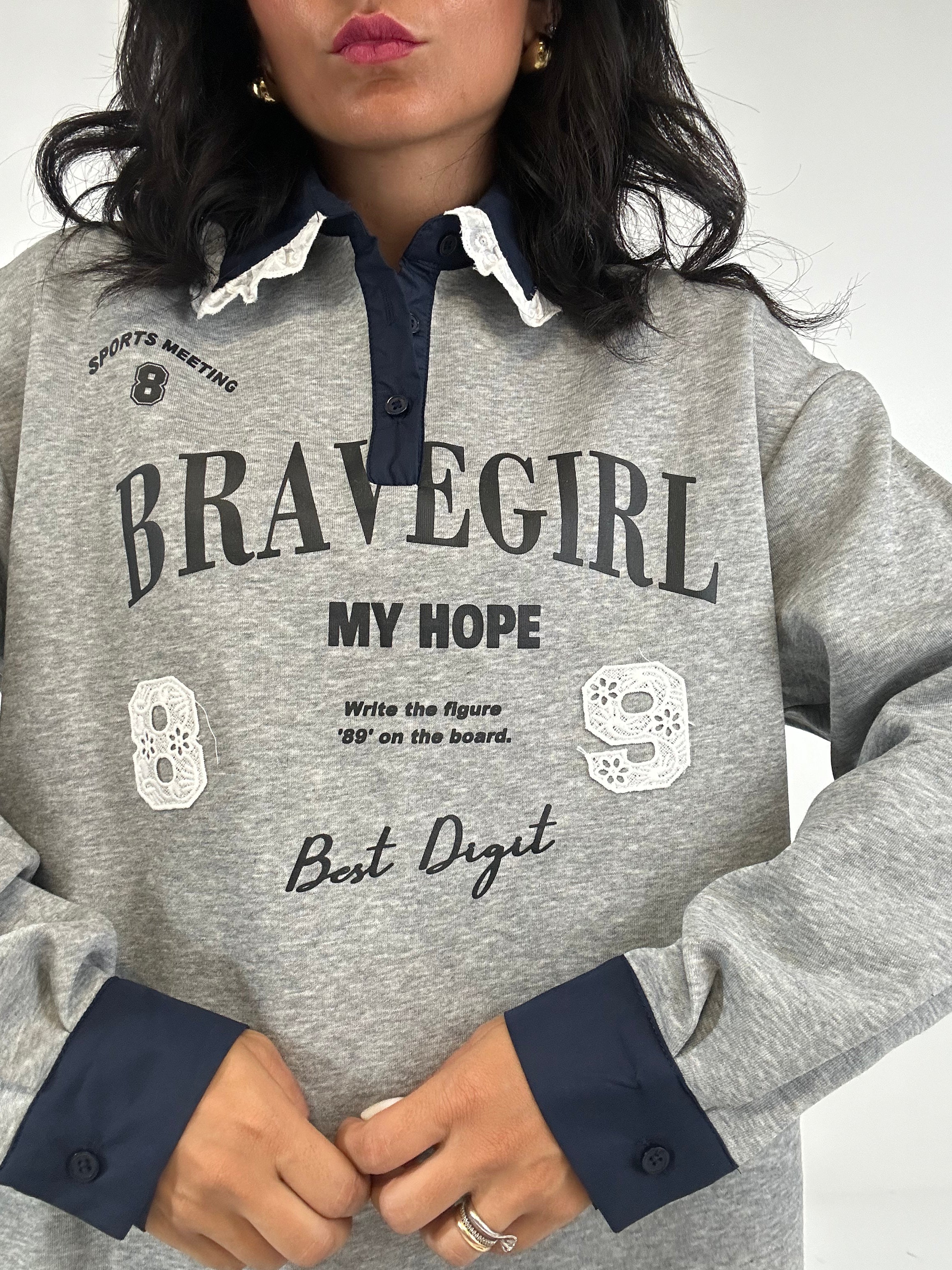 Felpa BRAVEGIRL - GRIGIO