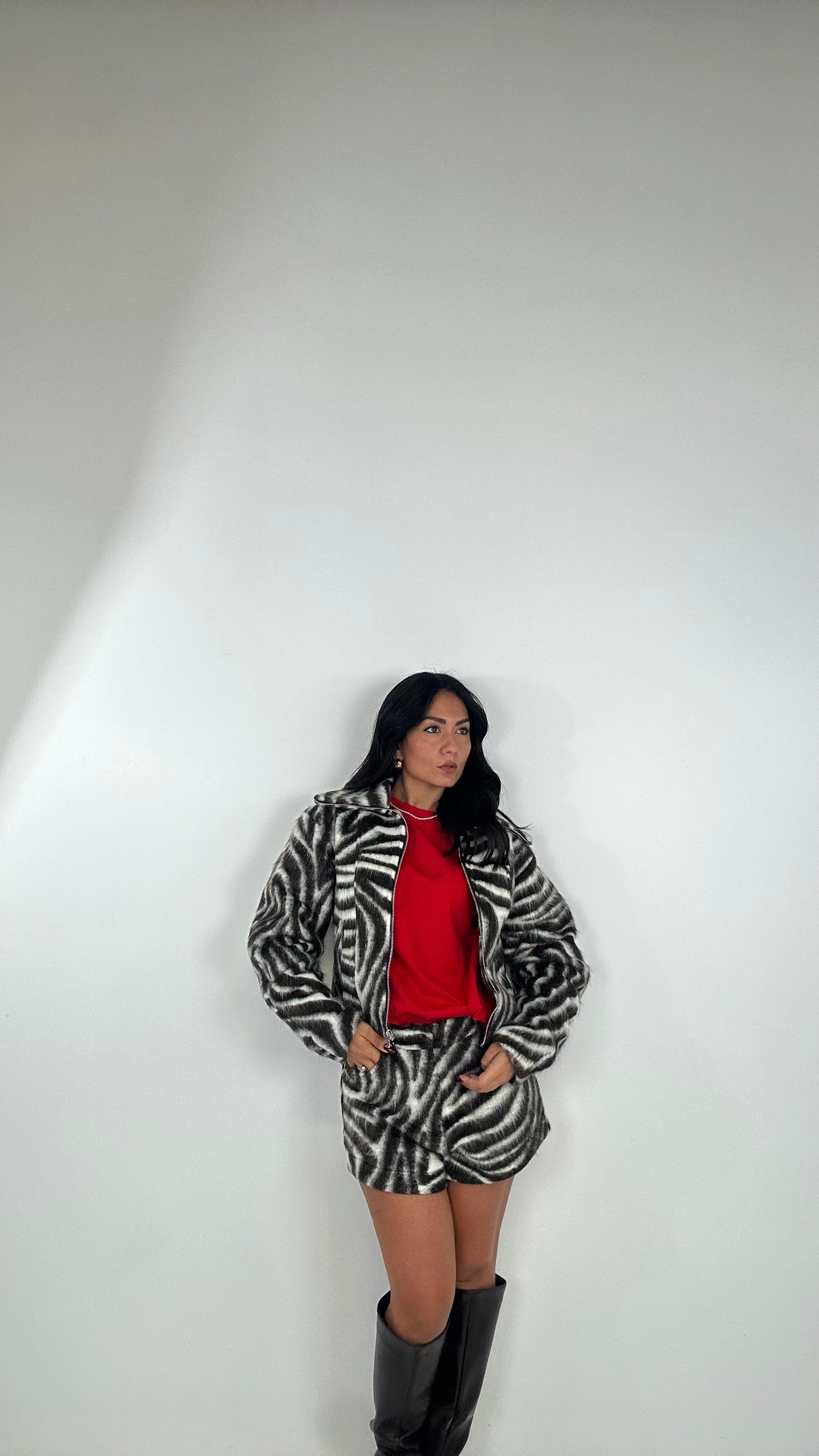Shorts LUMINA IN PANNO ZEBRA - MARRONE