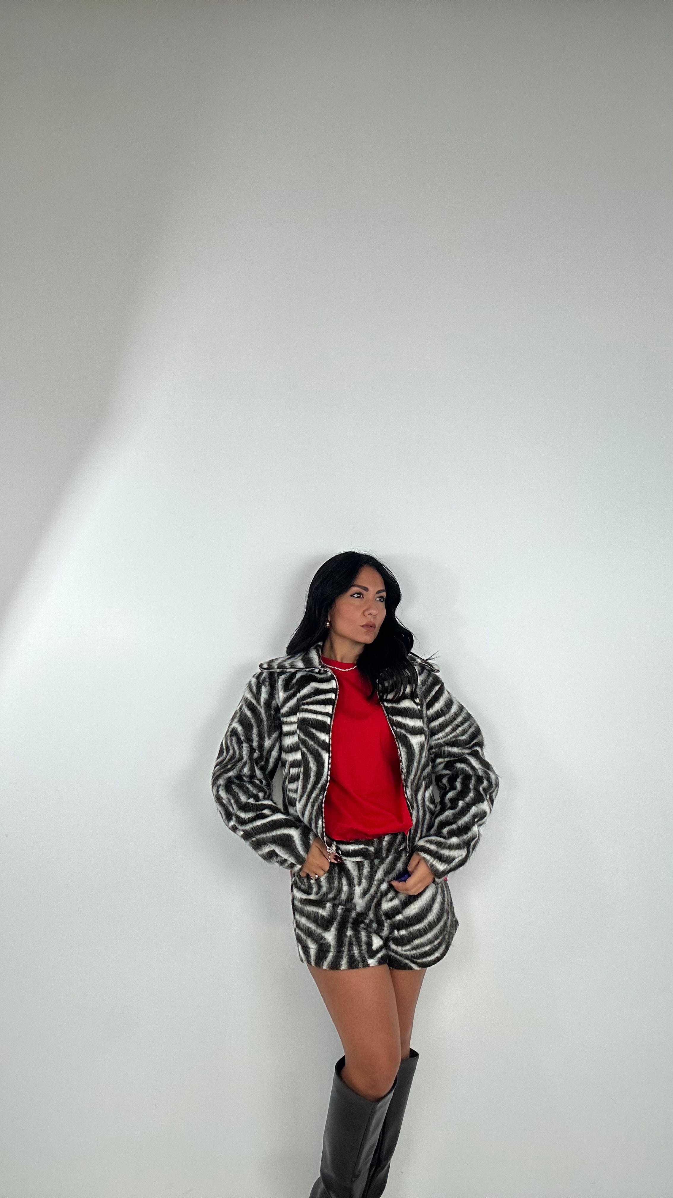 Shorts LUMINA IN PANNO ZEBRA - MARRONE
