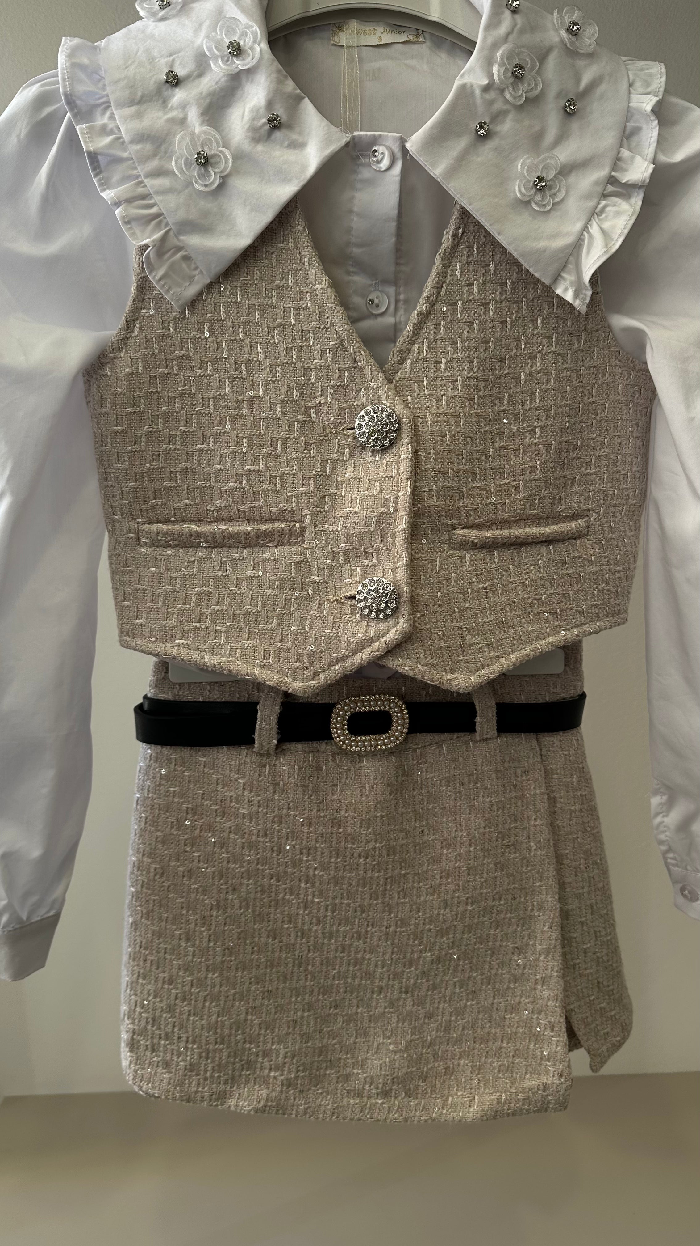 Completo CON GILET GIOIELLO 4-14A - BEIGE