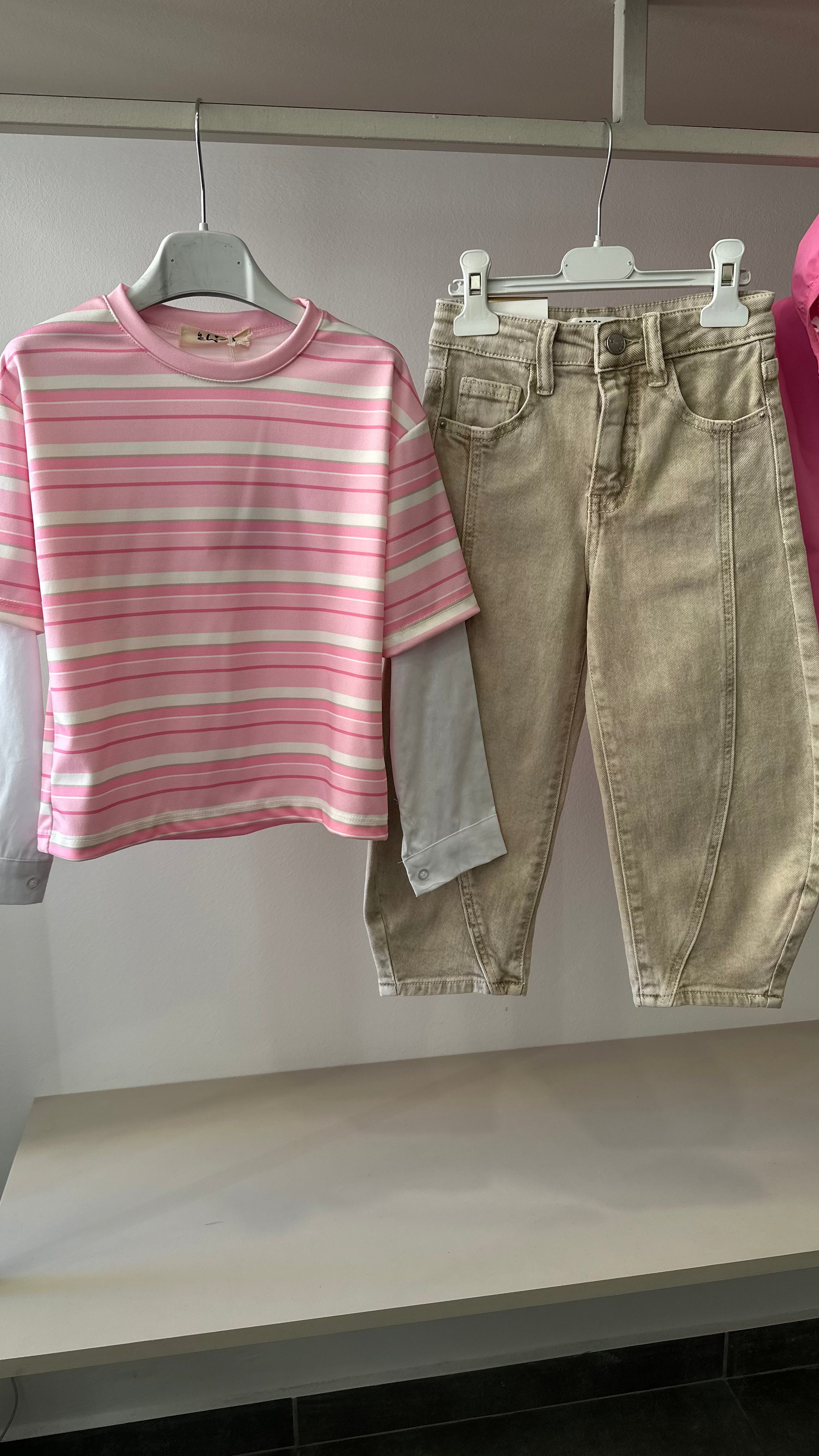 Maglia CON FINTA CAMICIA 4-14A - ROSA