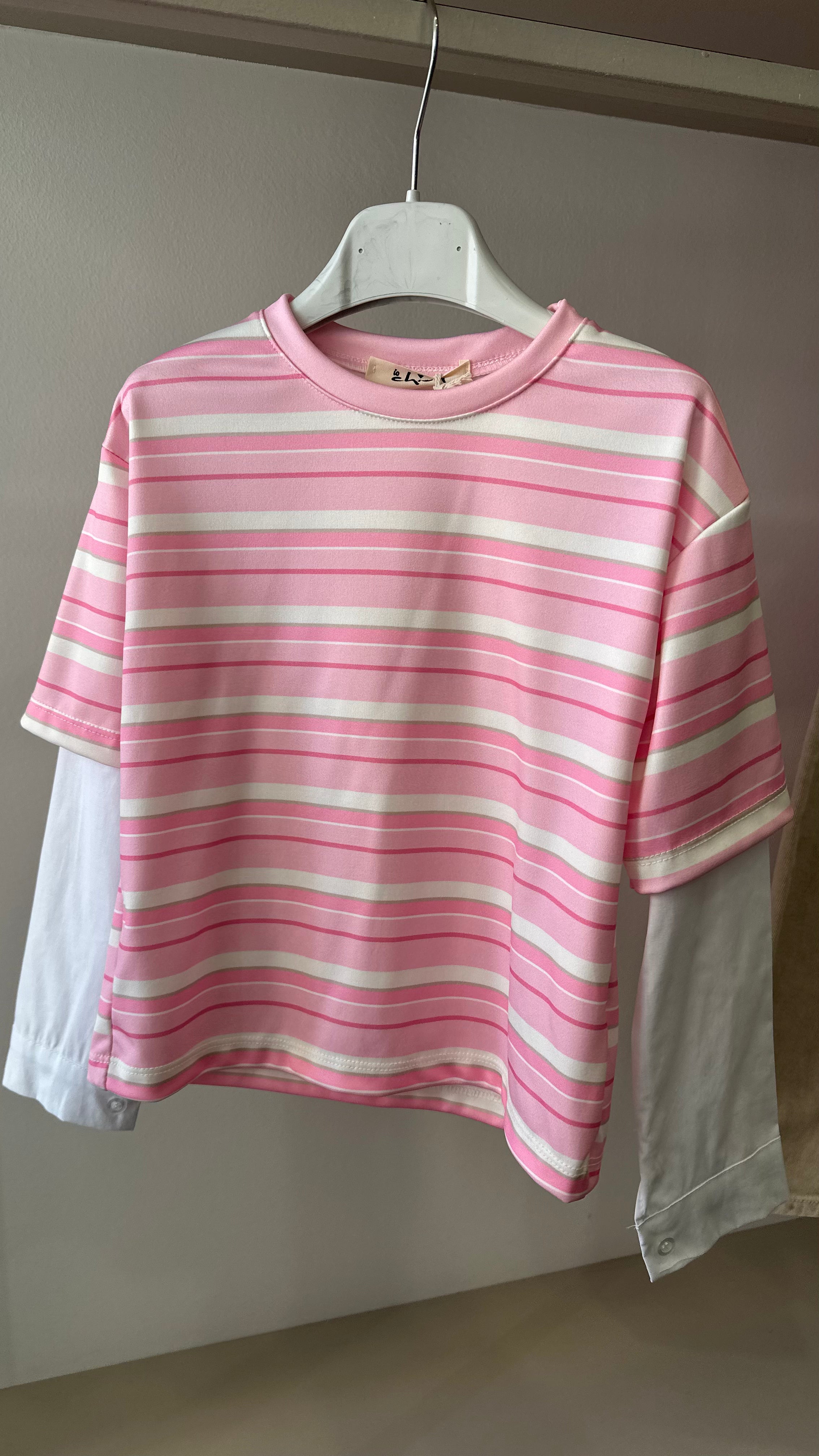 Maglia CON FINTA CAMICIA 4-14A - ROSA