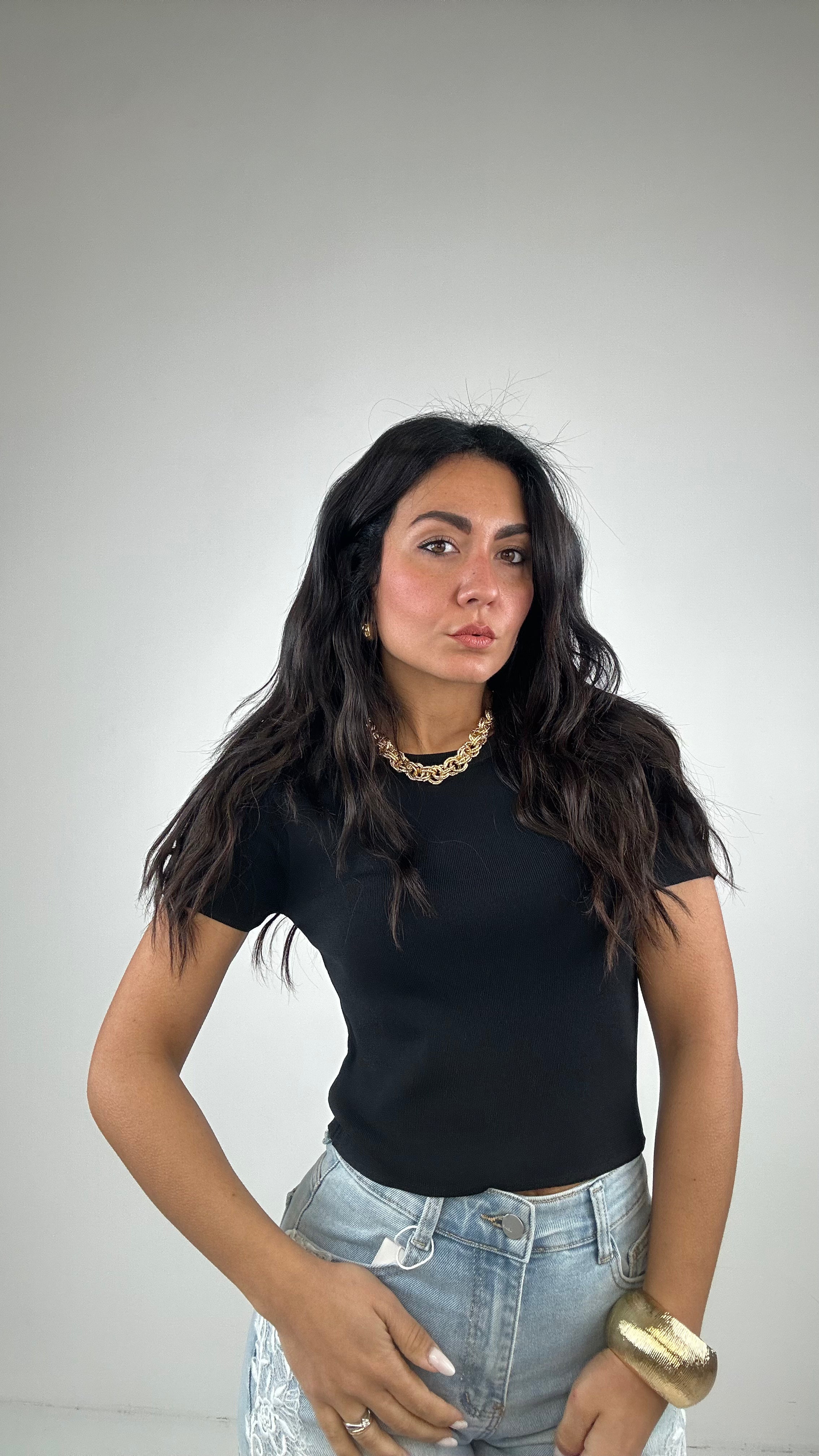 T-shirt IN FILO BASIC - NERO