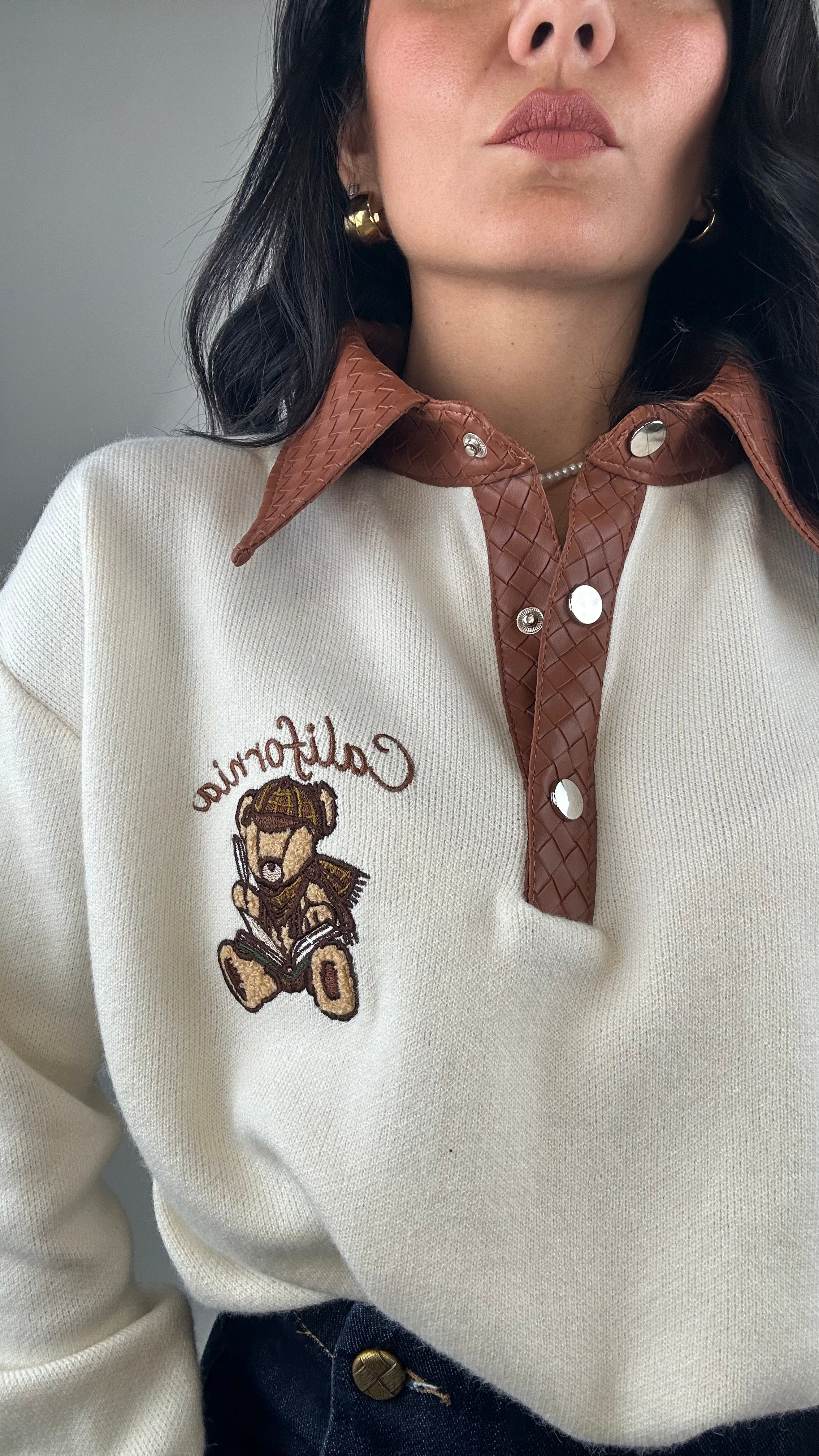 Polo COLLO ECOPELLE - PANNA