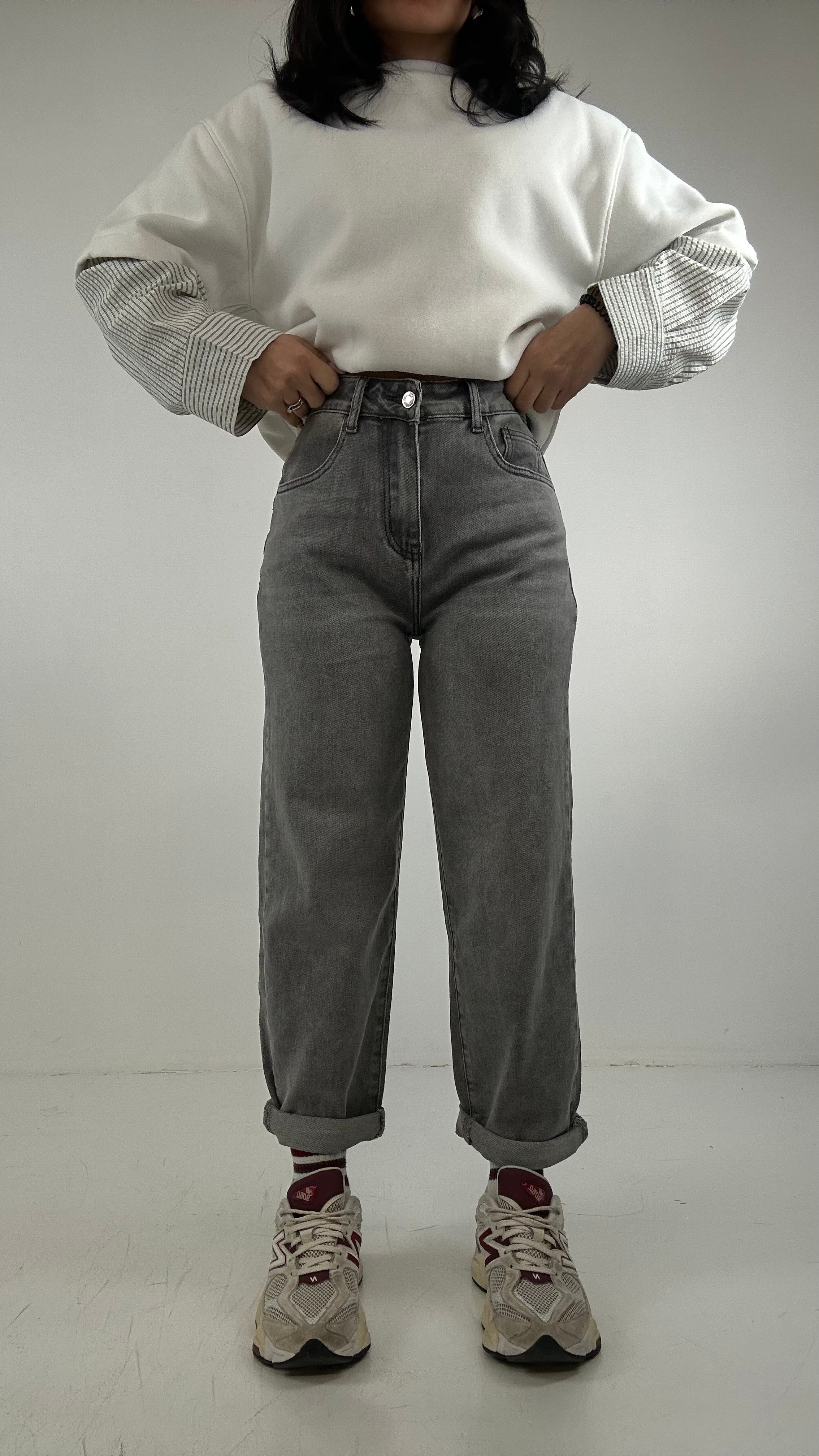 Jeans MOM-FIT GREY - GRIGIO