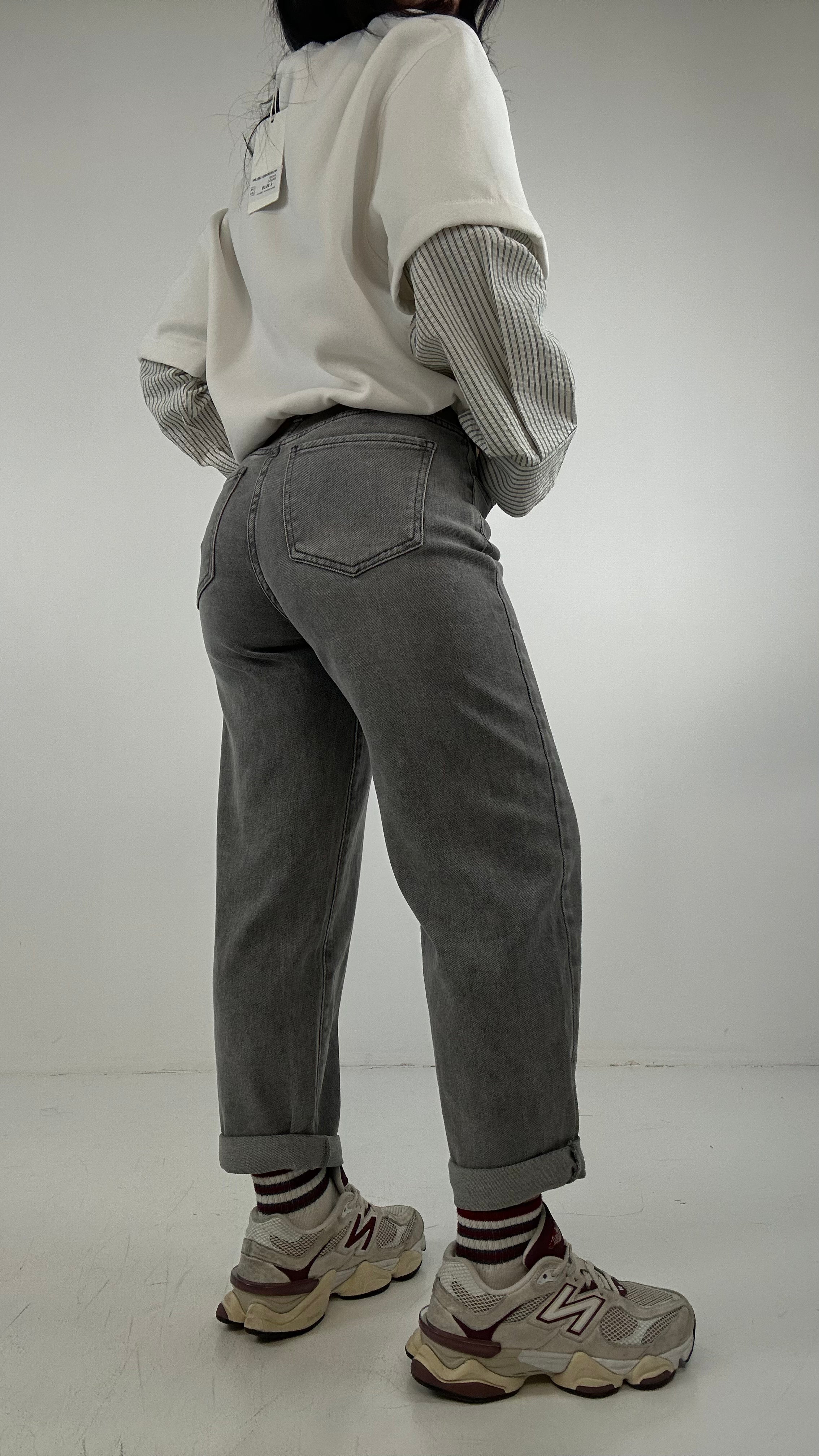 Jeans MOM-FIT GREY - GRIGIO