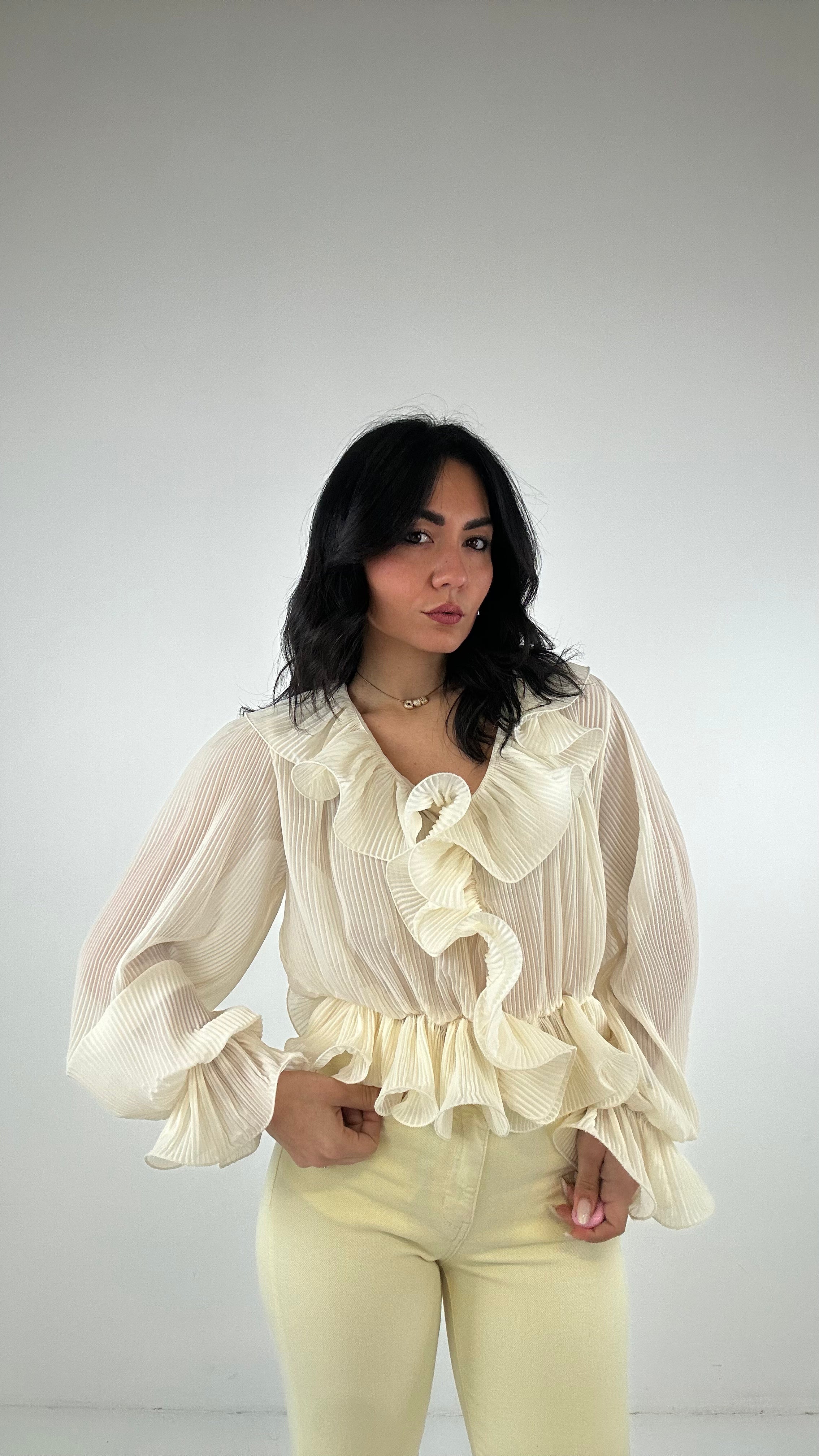 Blusa ARRICCIATA - PANNA