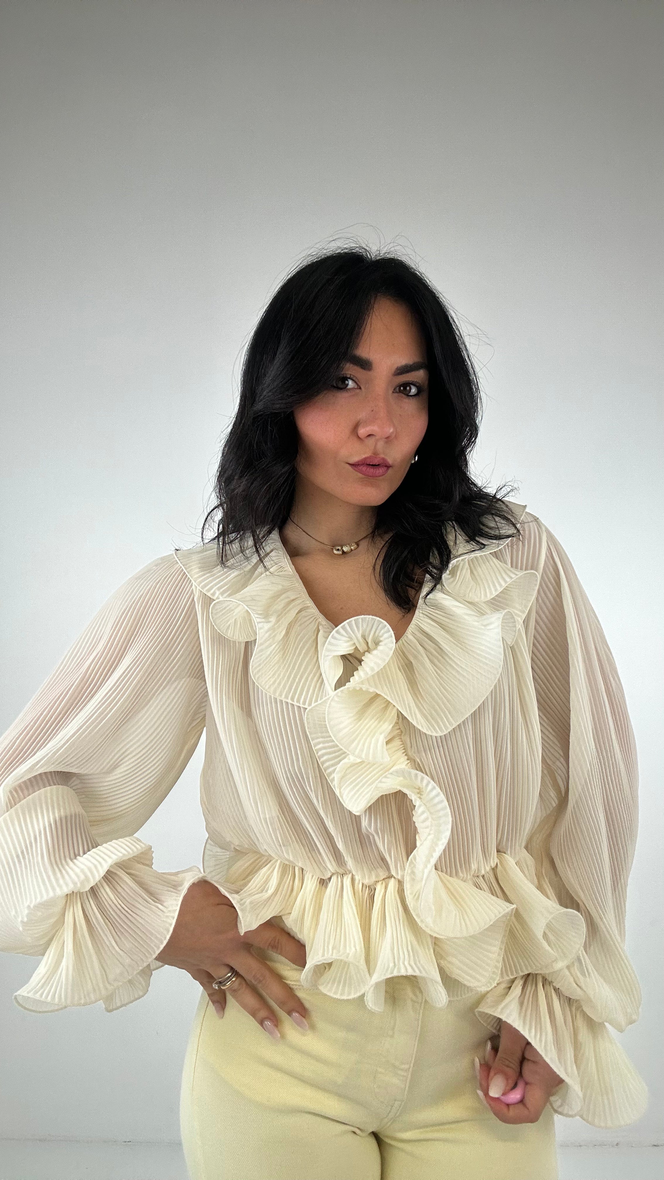Blusa ARRICCIATA - PANNA