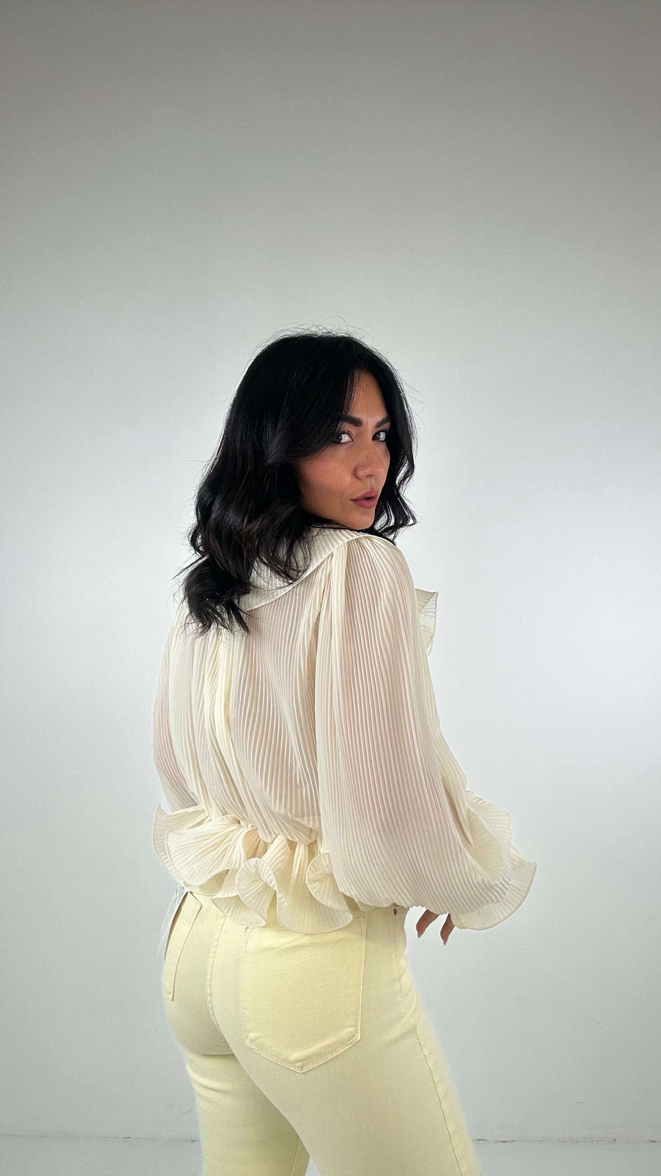 Blusa ARRICCIATA - PANNA