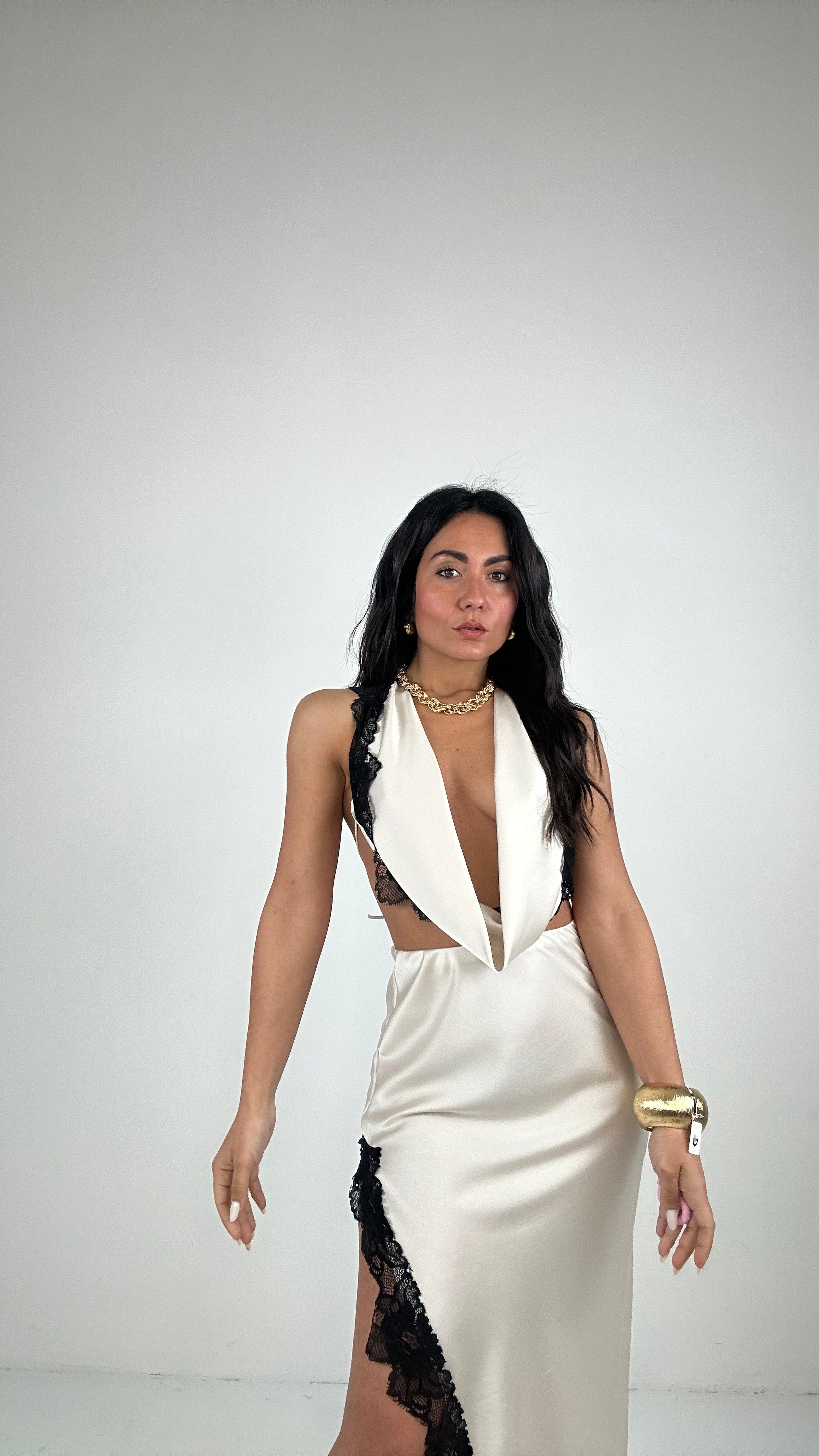 Completo CON GONNA E PIZZO - CREMA