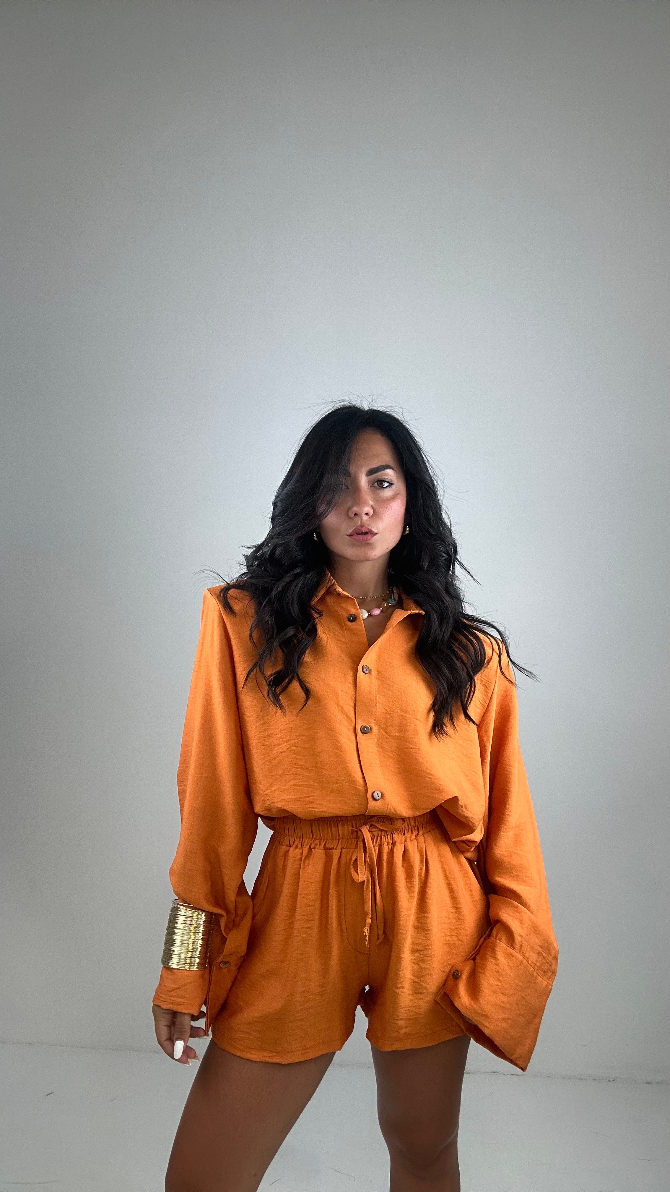 Completo CAMICIA CON SPALLINA - ARANCIO