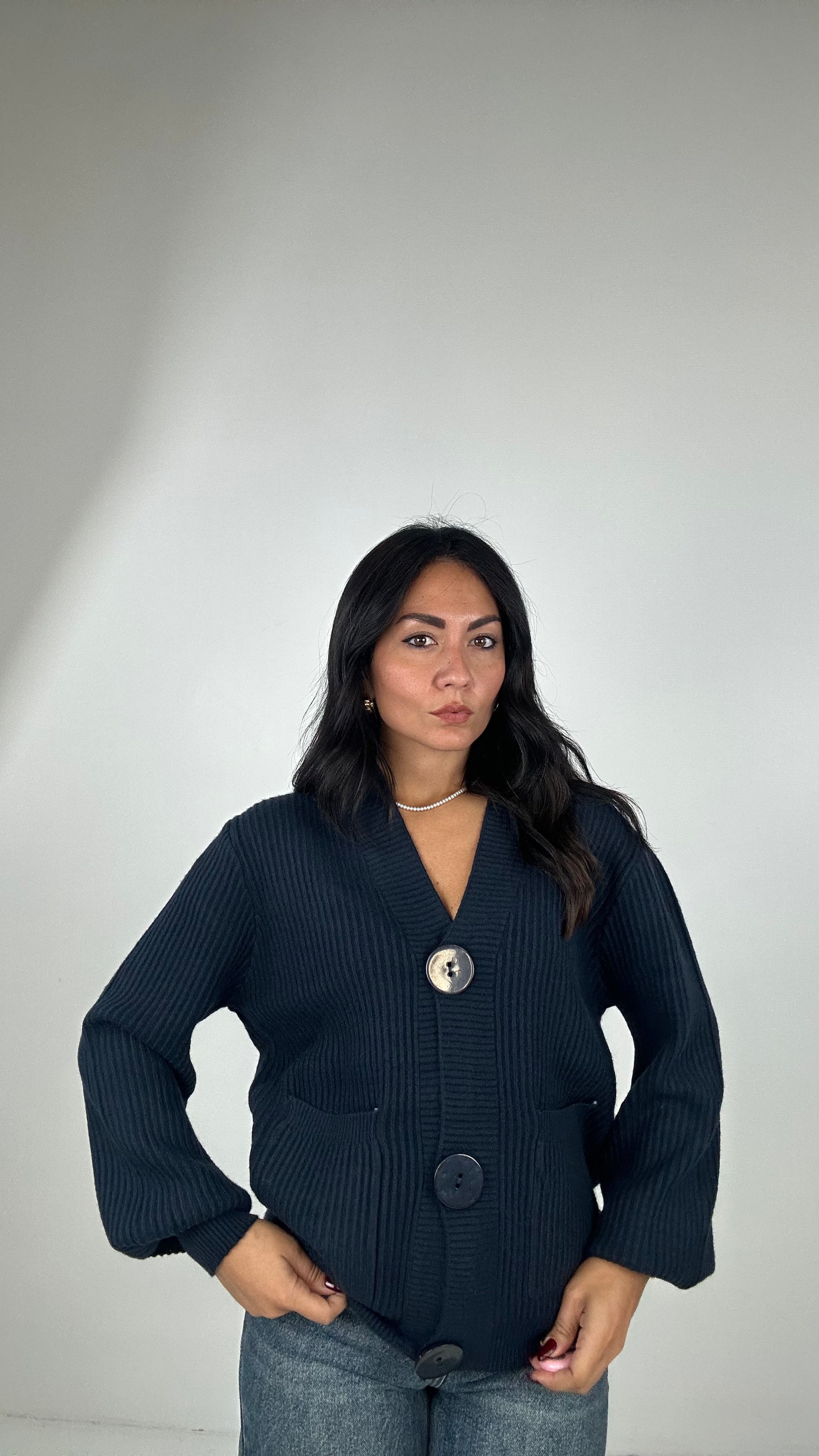 Cardigan BOTTONE GRANDE - BLU