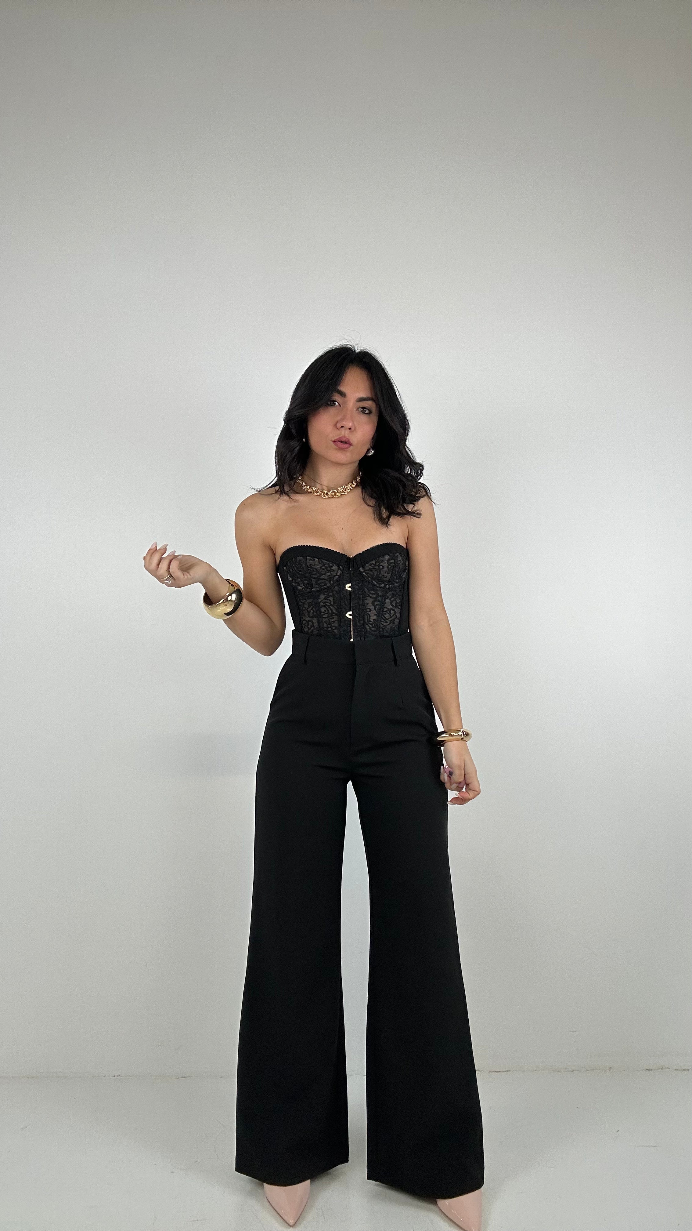 Pantalone PALAZZO TOP - NERO