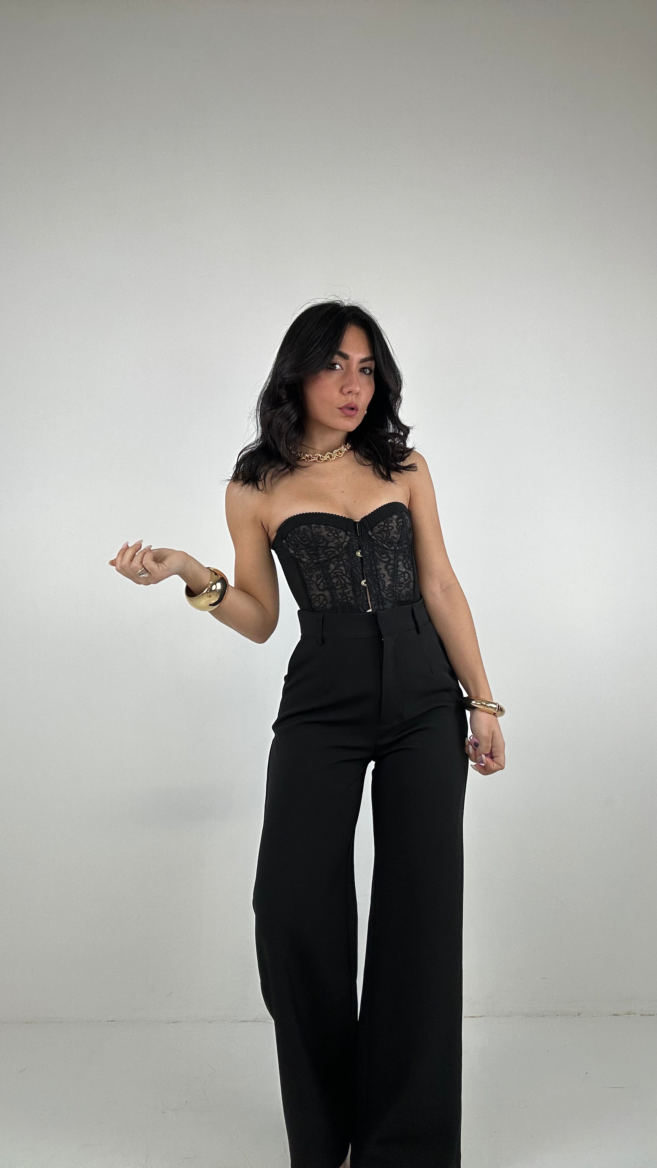 Pantalone PALAZZO TOP - NERO