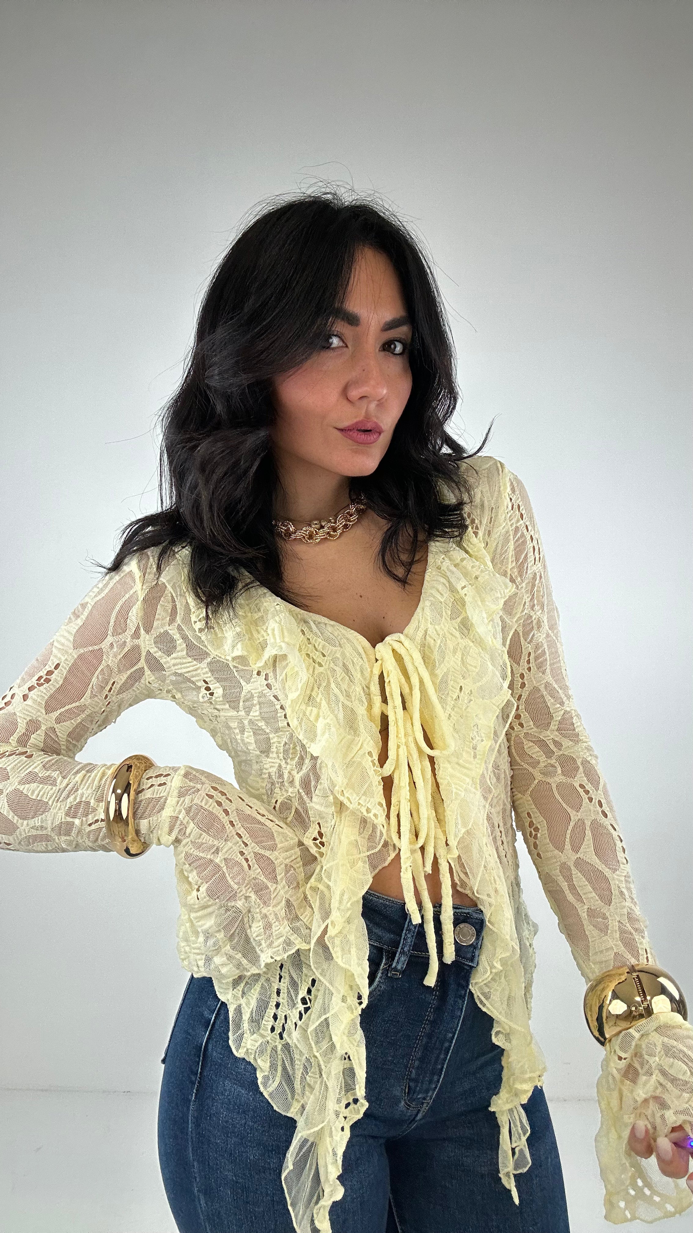 Blusa IN PIZZO - GIALLO