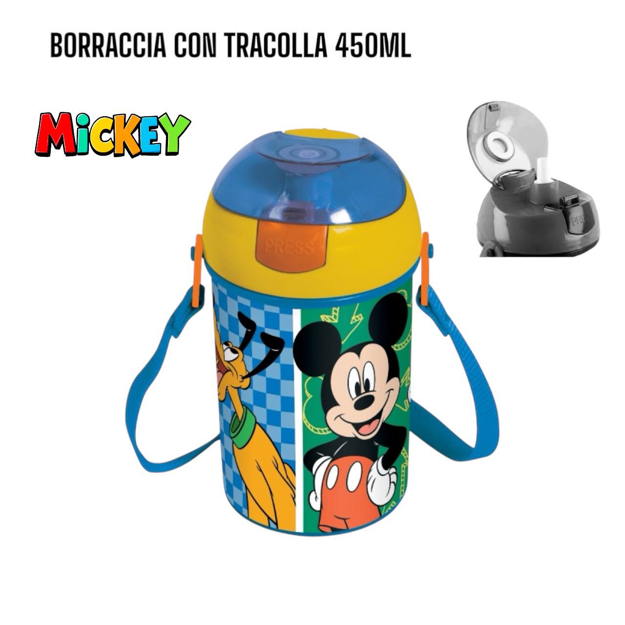 Borraccia PLASTICA POP UP 450ml - GIALLO