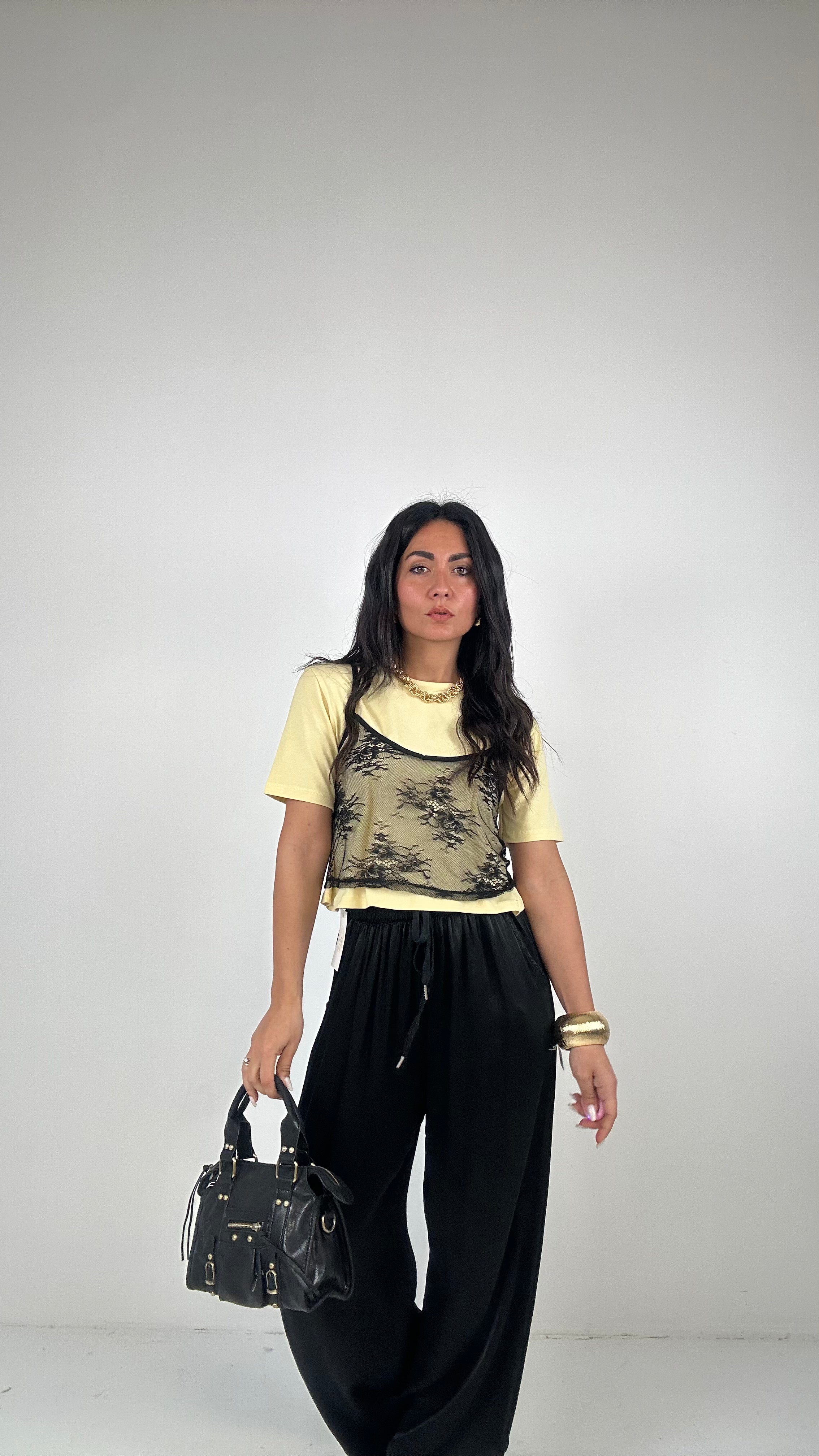 Pantalone SATIN - NERO
