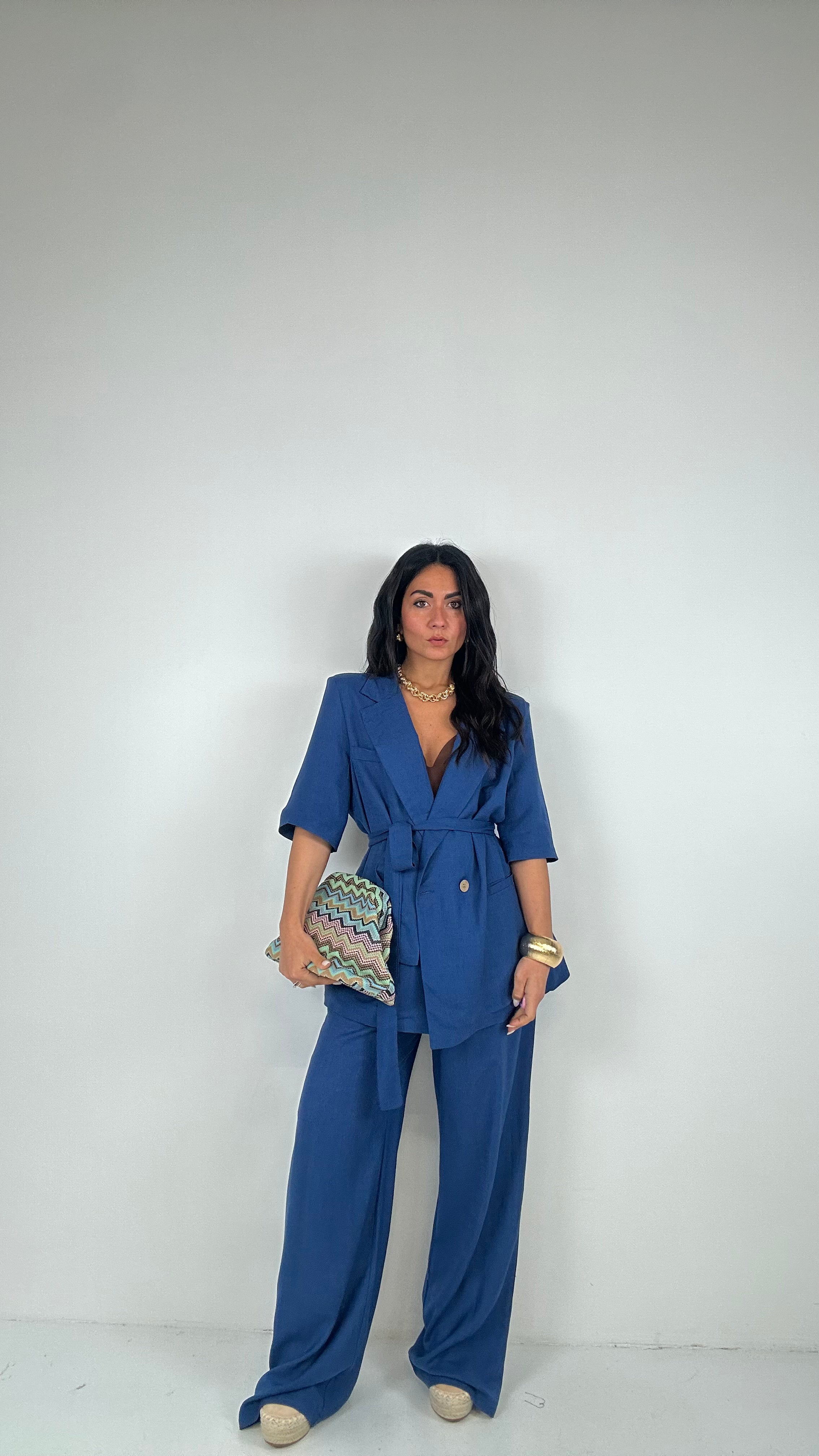 Tailleur MISTO LINO - BLU
