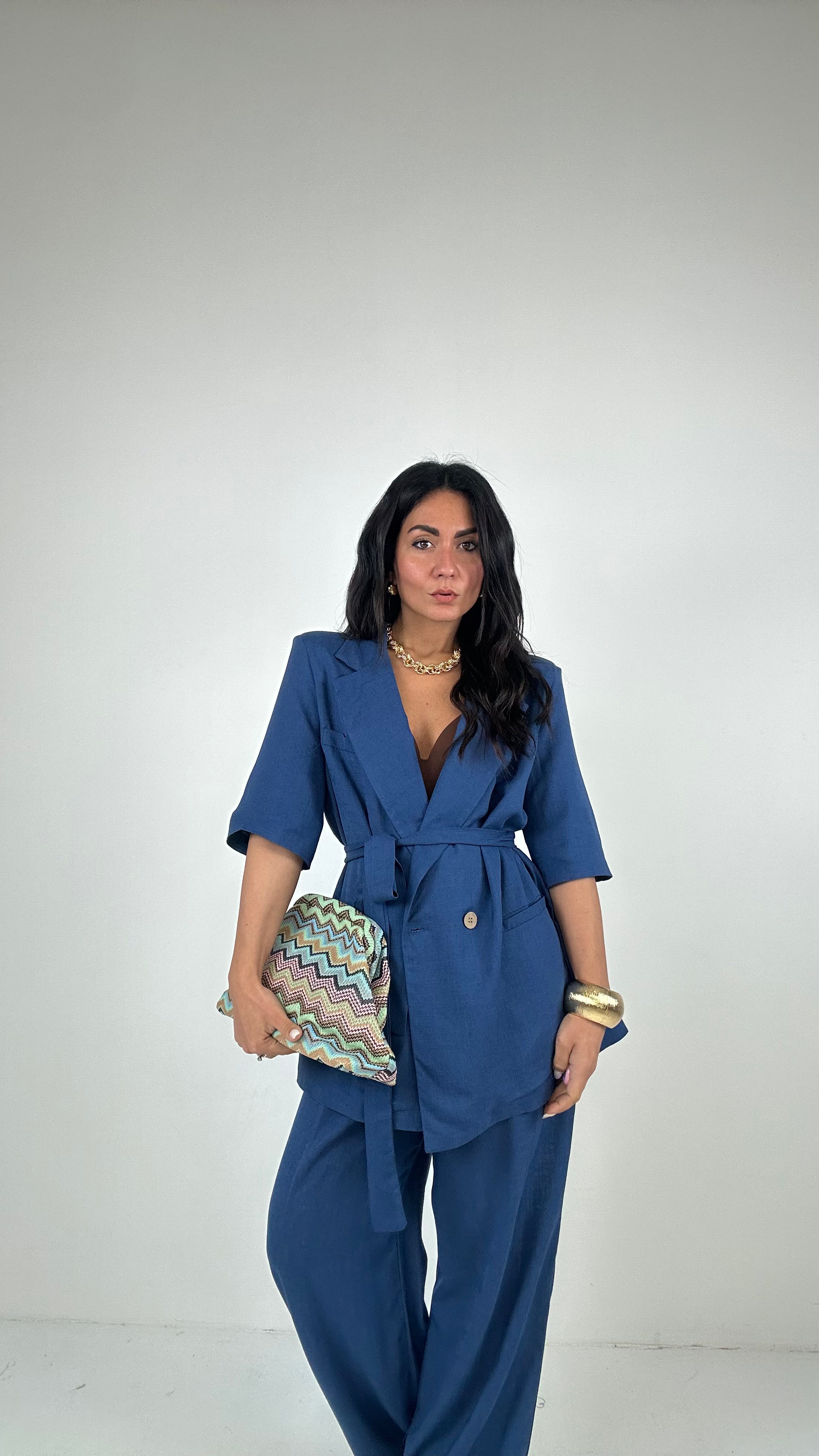 Tailleur MISTO LINO - BLU