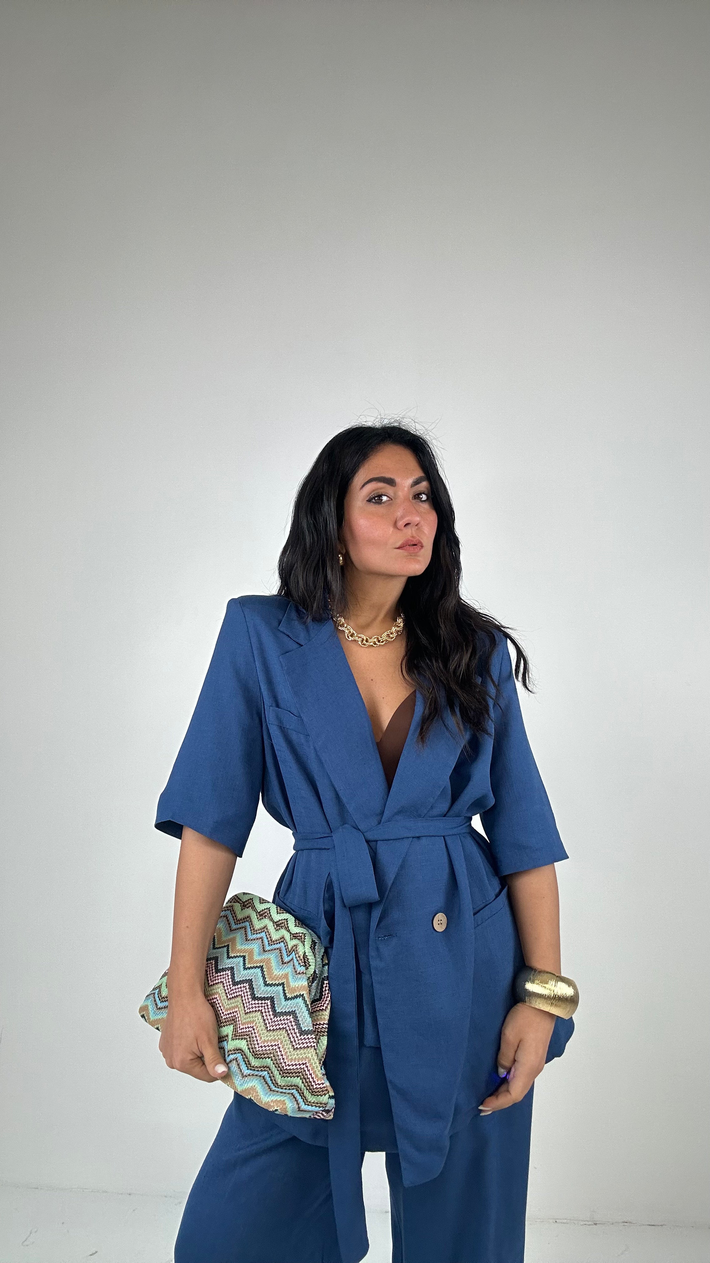 Tailleur MISTO LINO - BLU