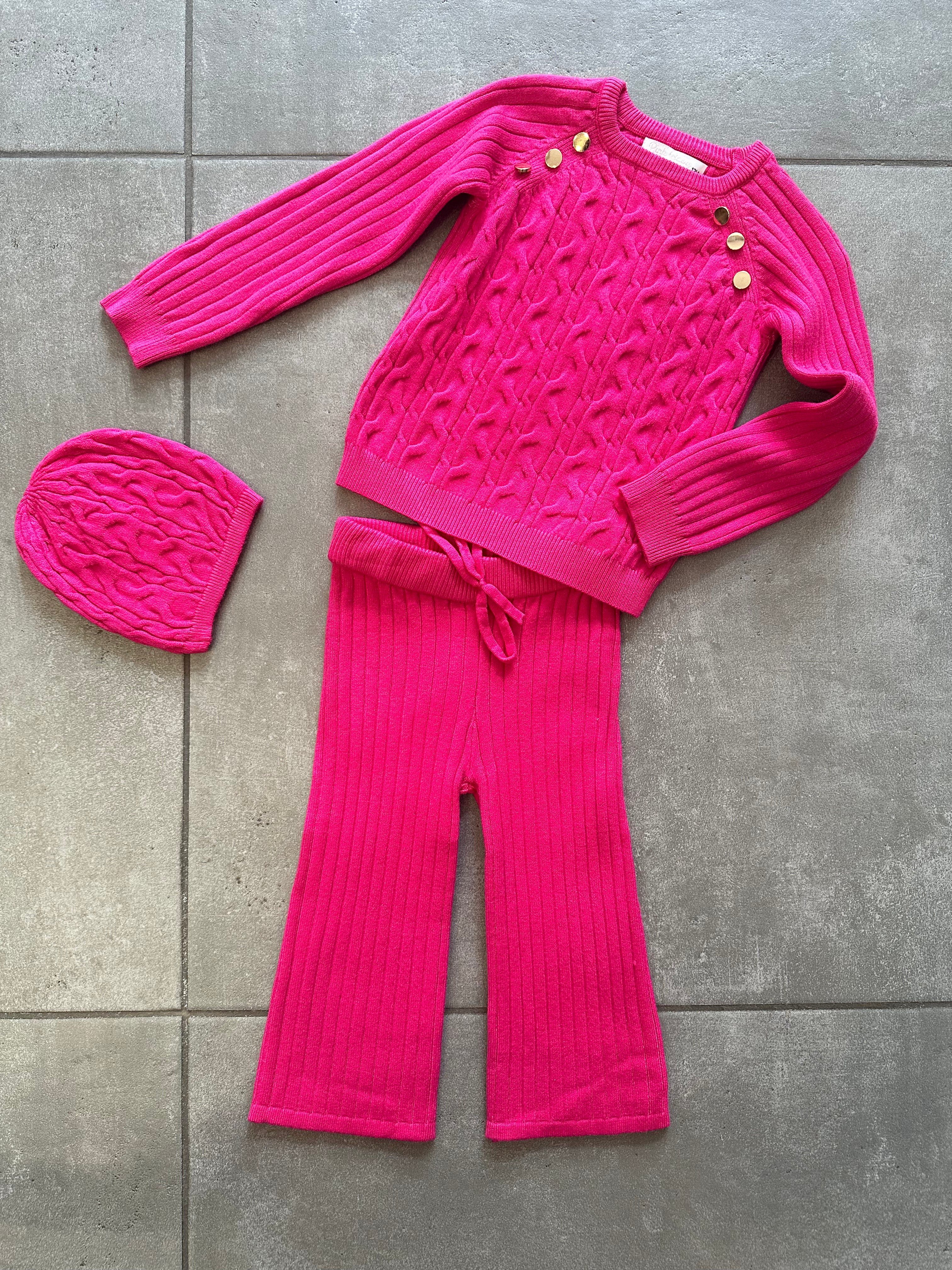 Coordinato CON CAPPELLINO 12-36M - FUCSIA