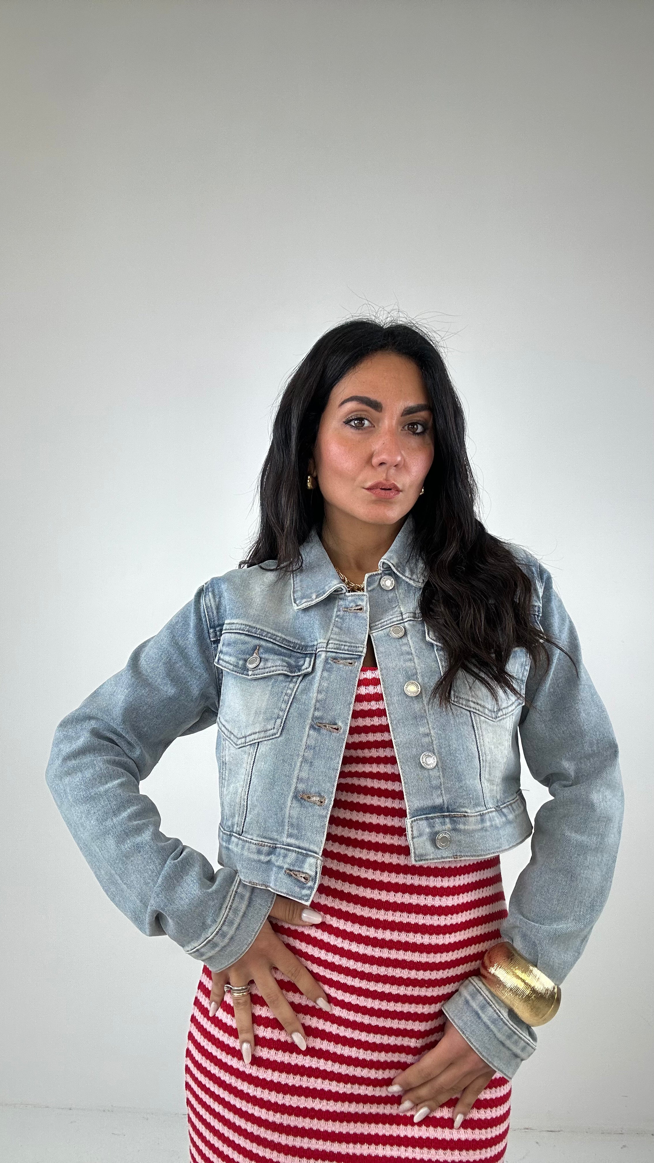 Giubbino CROP SFUMATO - JEANS