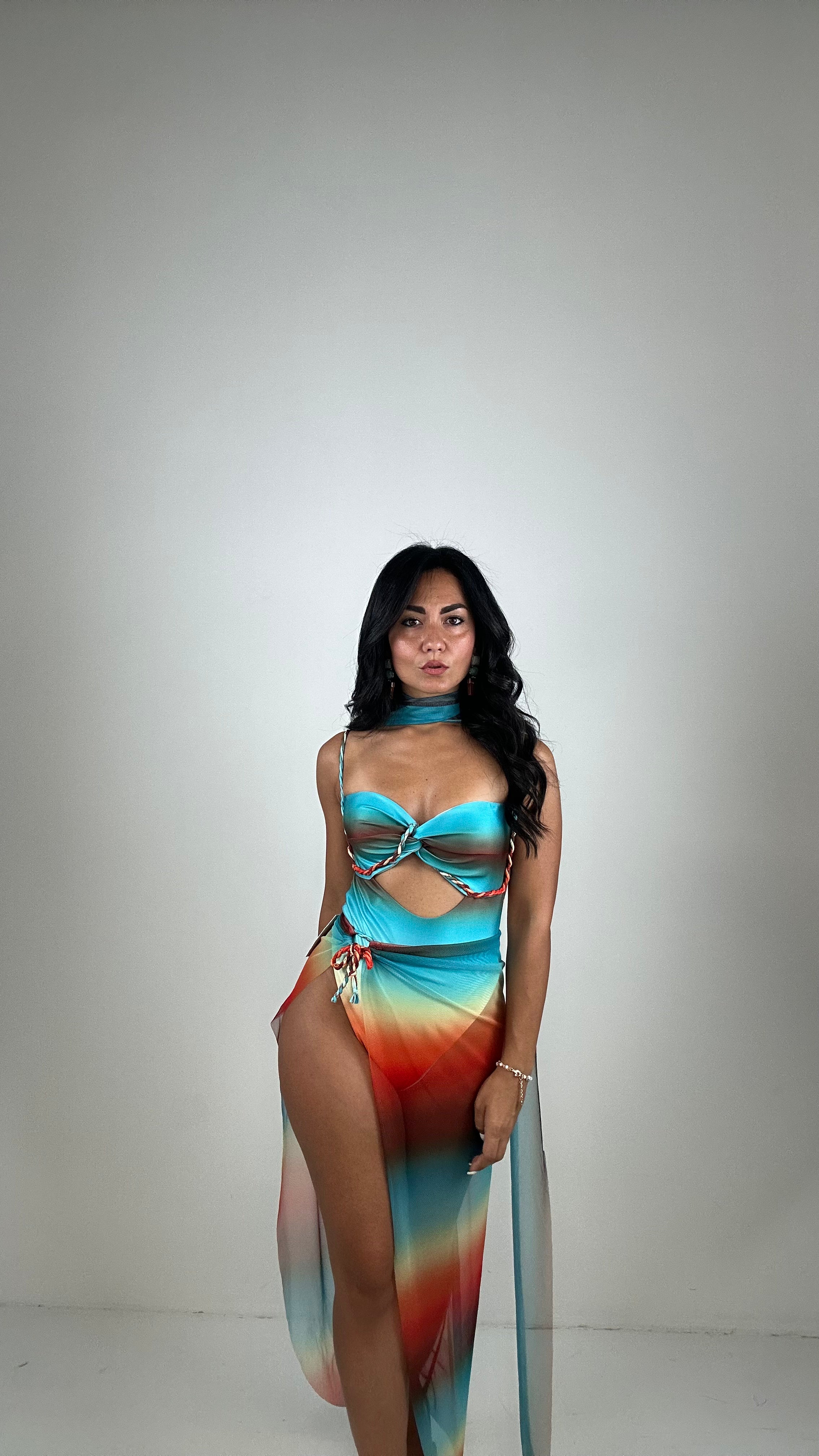 Monokini ARCOBALENO CON PAREO - TIFFANY