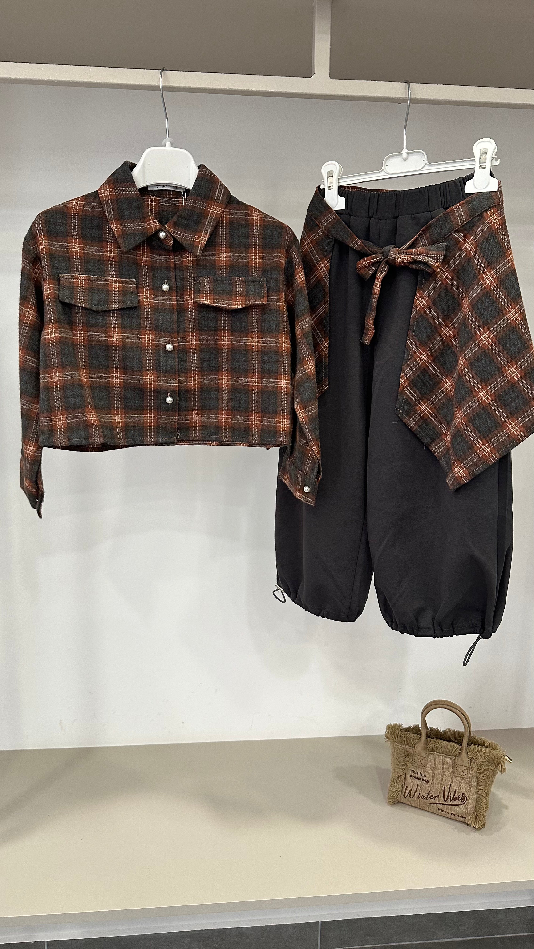 Coordinato QUADRI POP 4-14A - GRIGIO