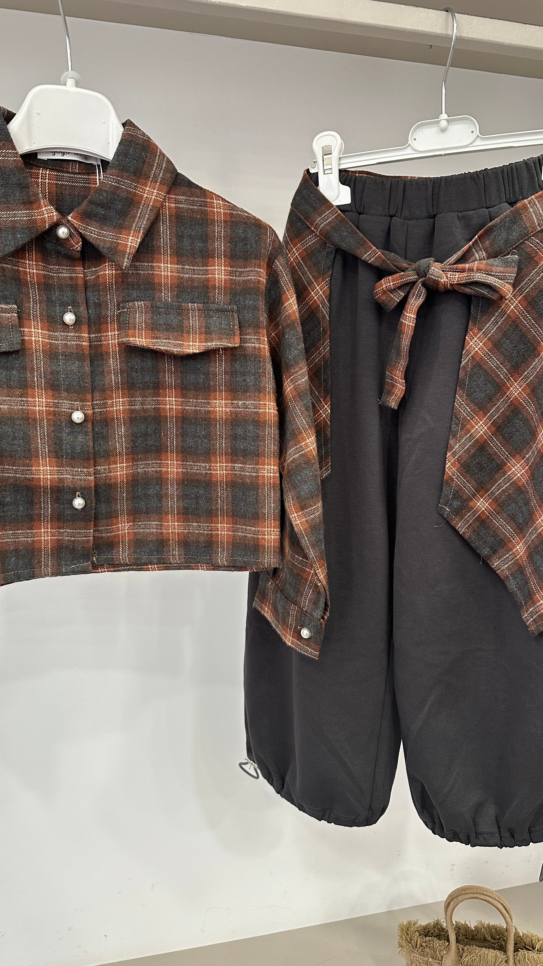 Coordinato QUADRI POP 4-14A - GRIGIO