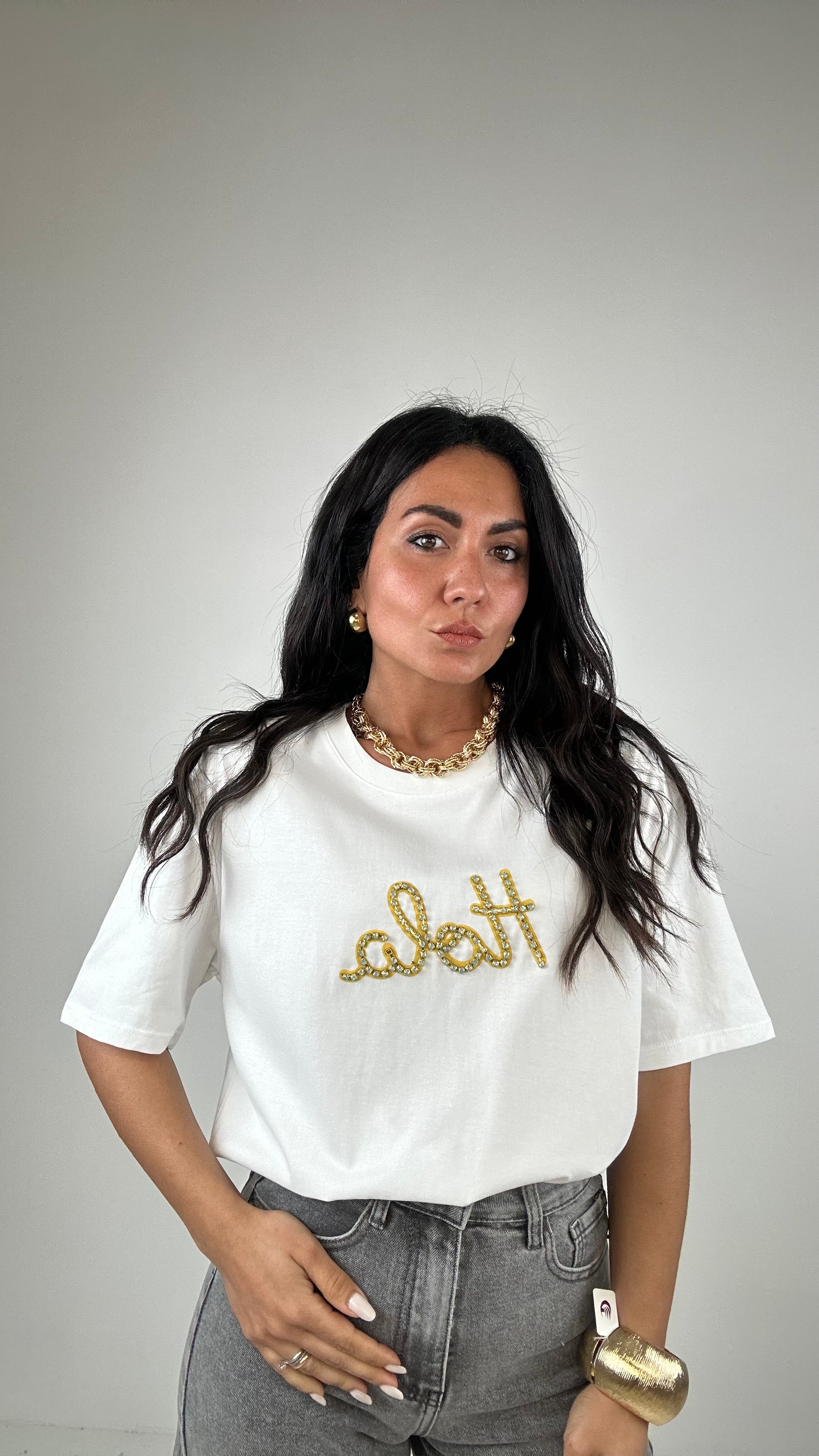 T-shirt LUMINA HOLA - BIANCO