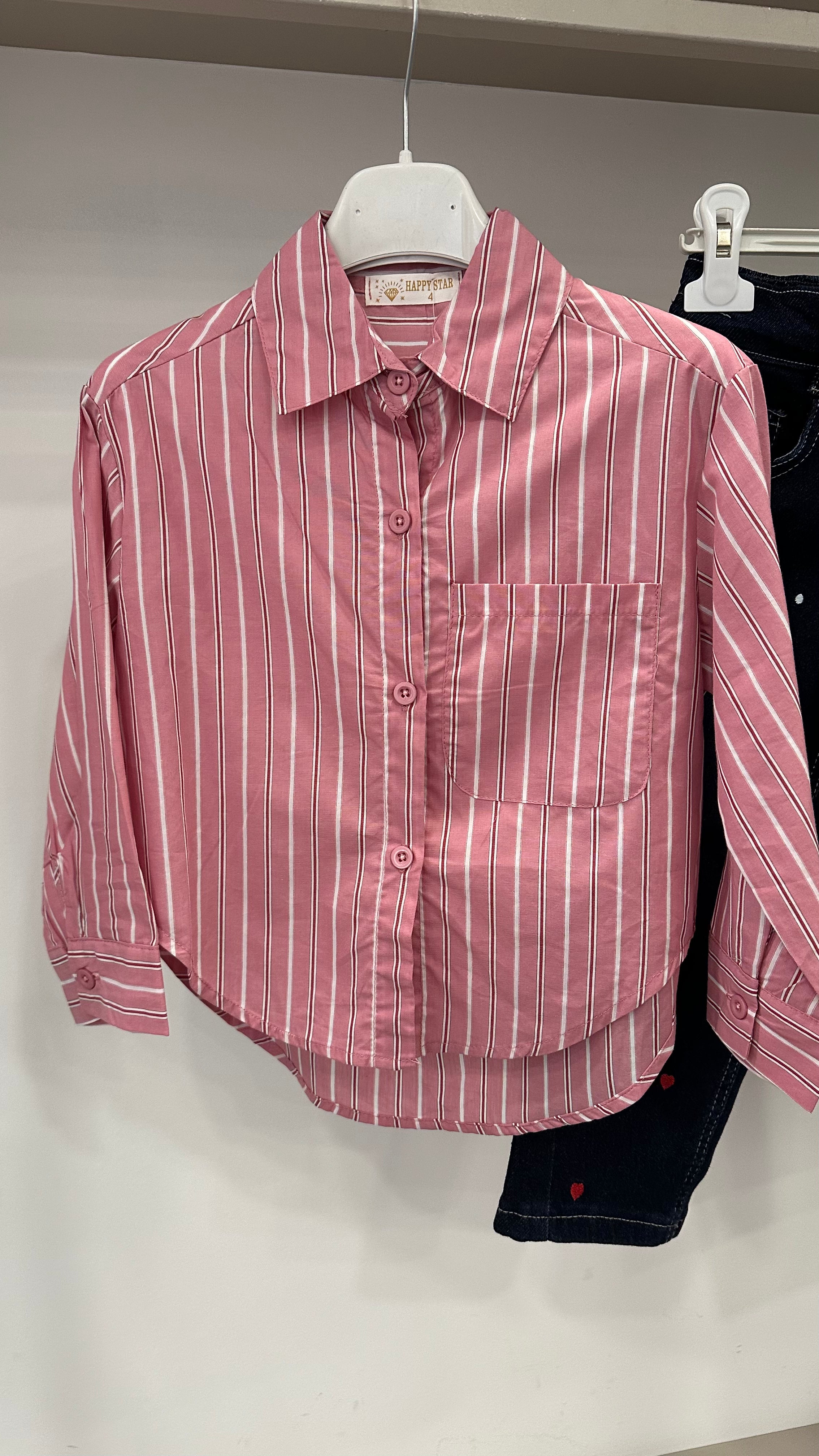 Camicia RIGHE FRAFRY 4-14A - ROSA