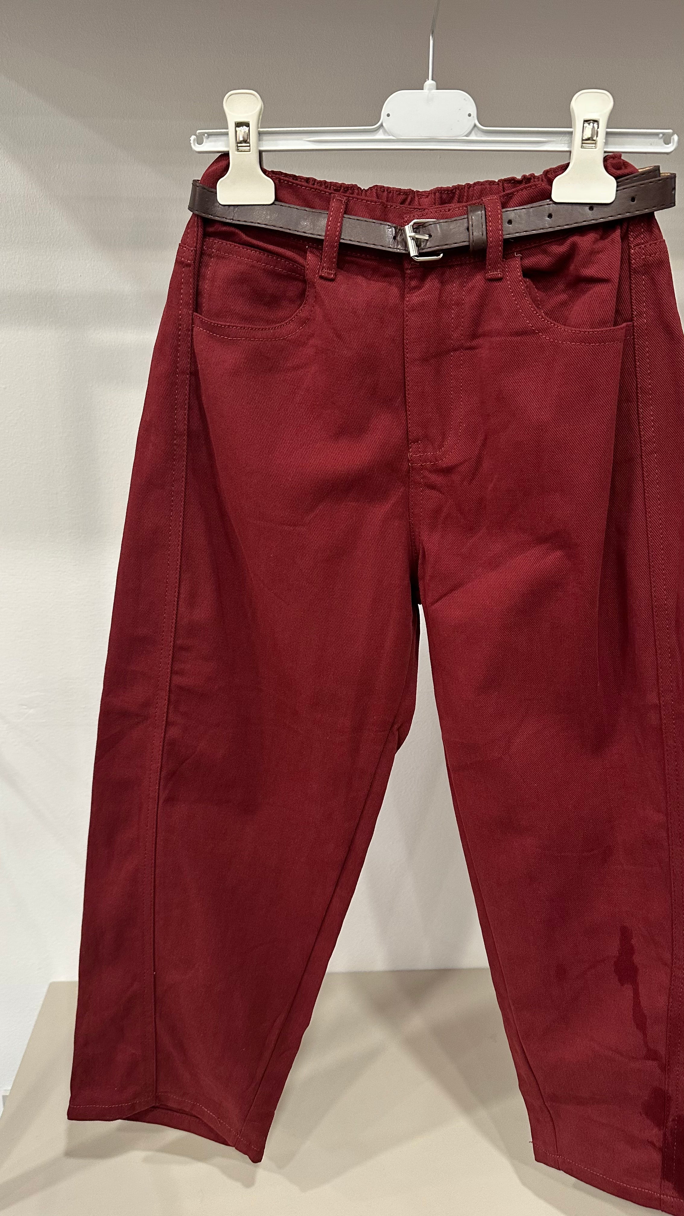 Jeans BALLON CON CINTA 4-14A - BORDEAUX