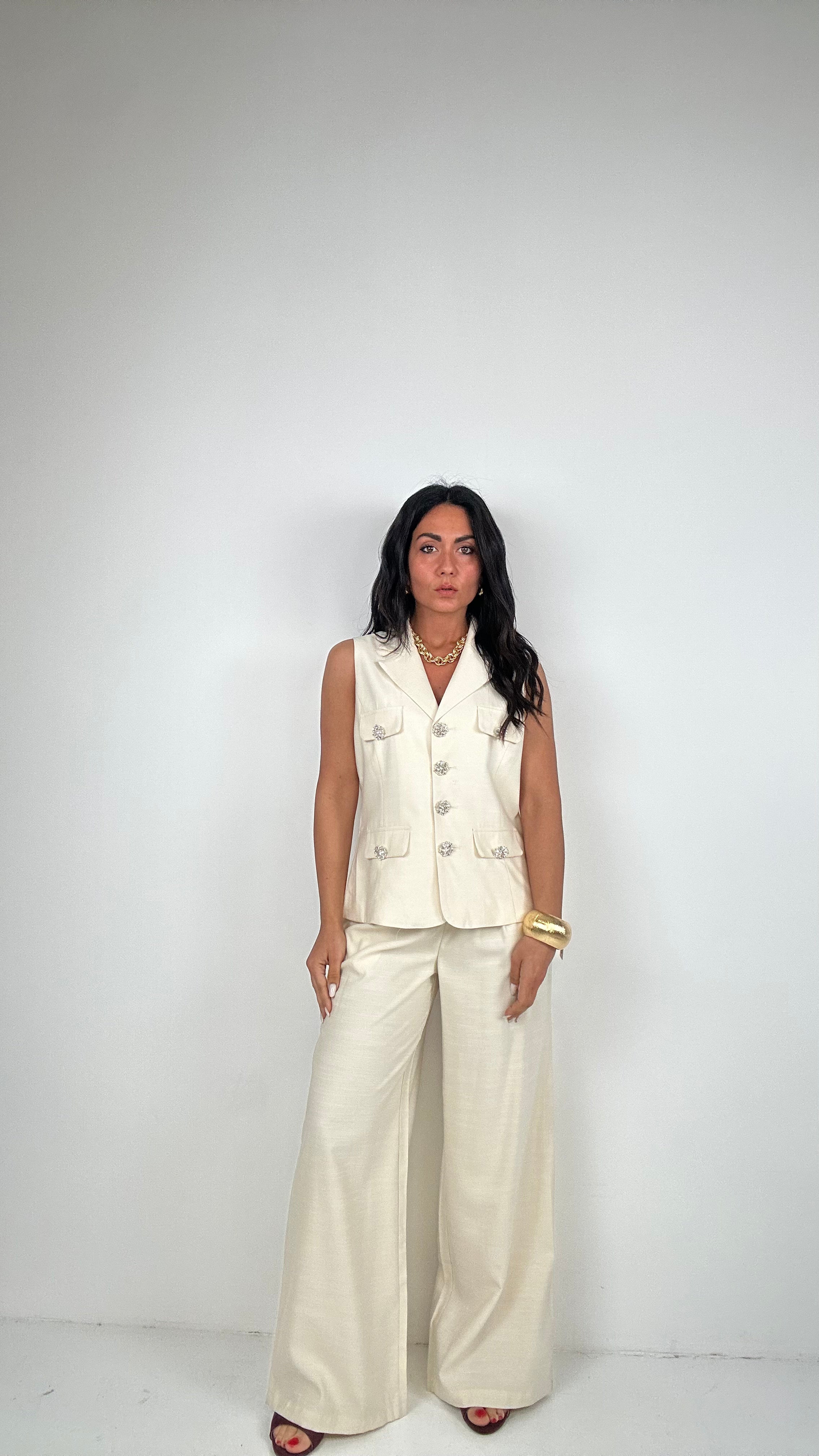 Cpmpleto GILET GIOIELLO - CREMA