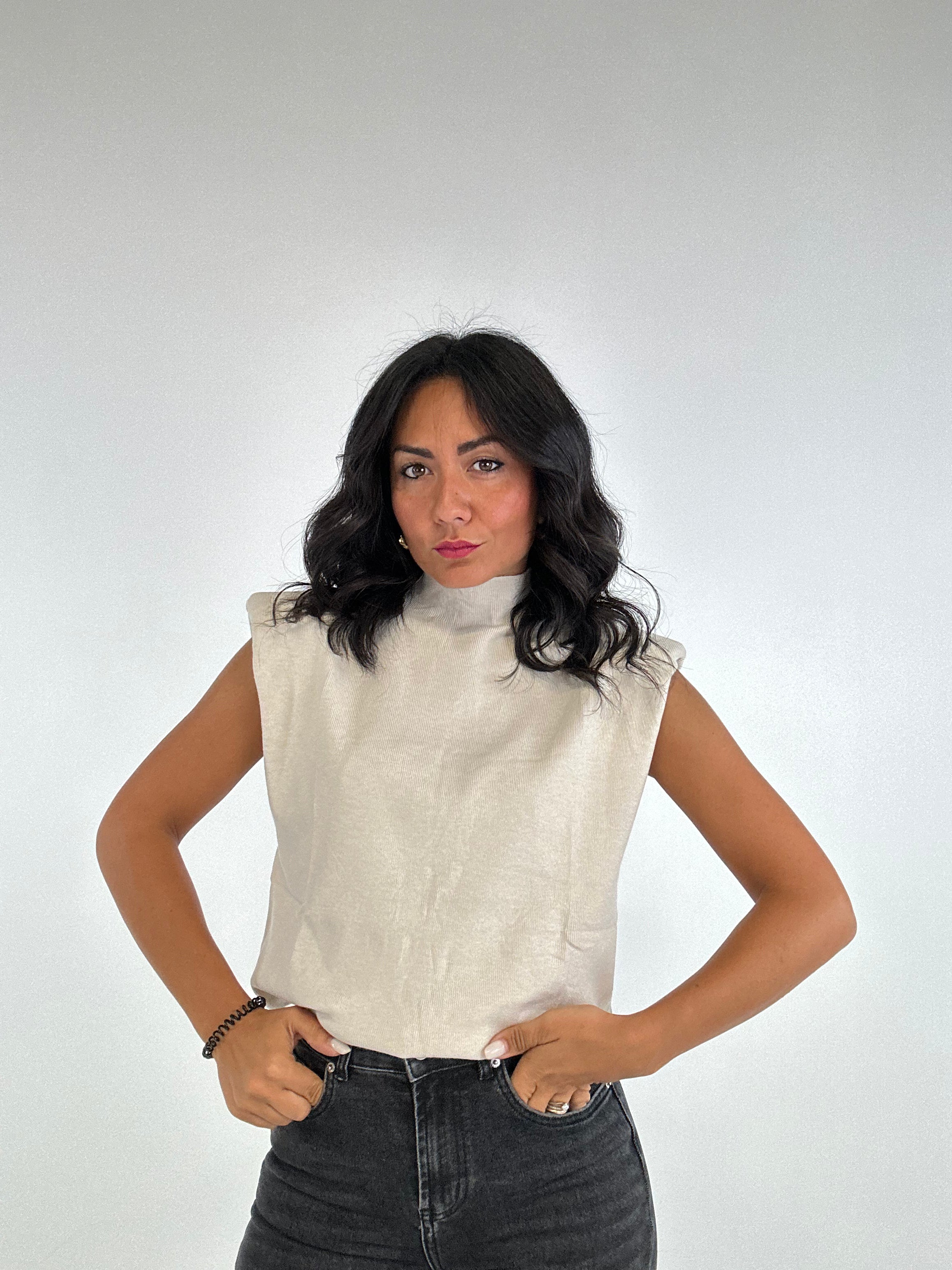Maglia COLLO SPALLINA - PANNA