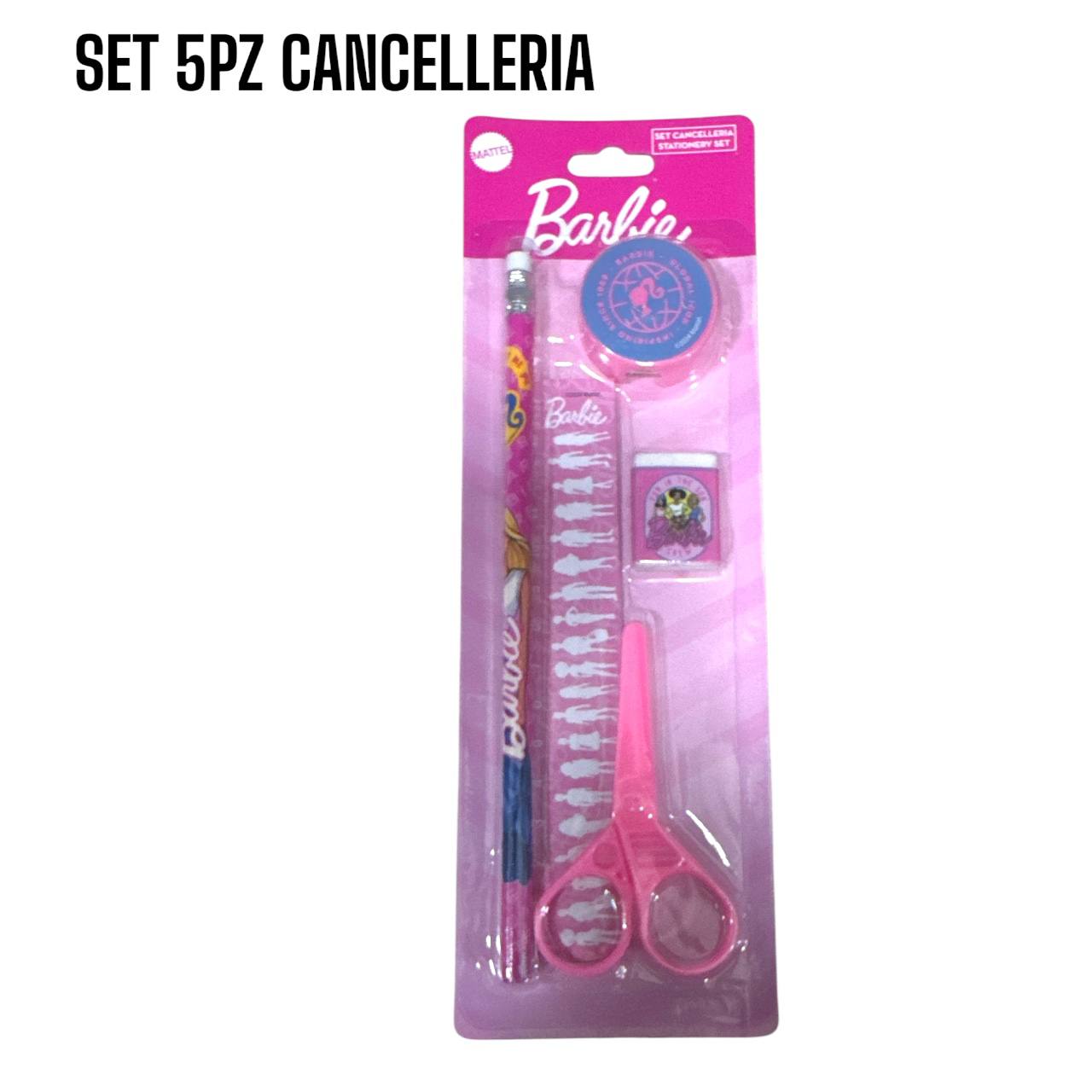 Set CANCELLERIA 5PZ BARBIE - ROSA