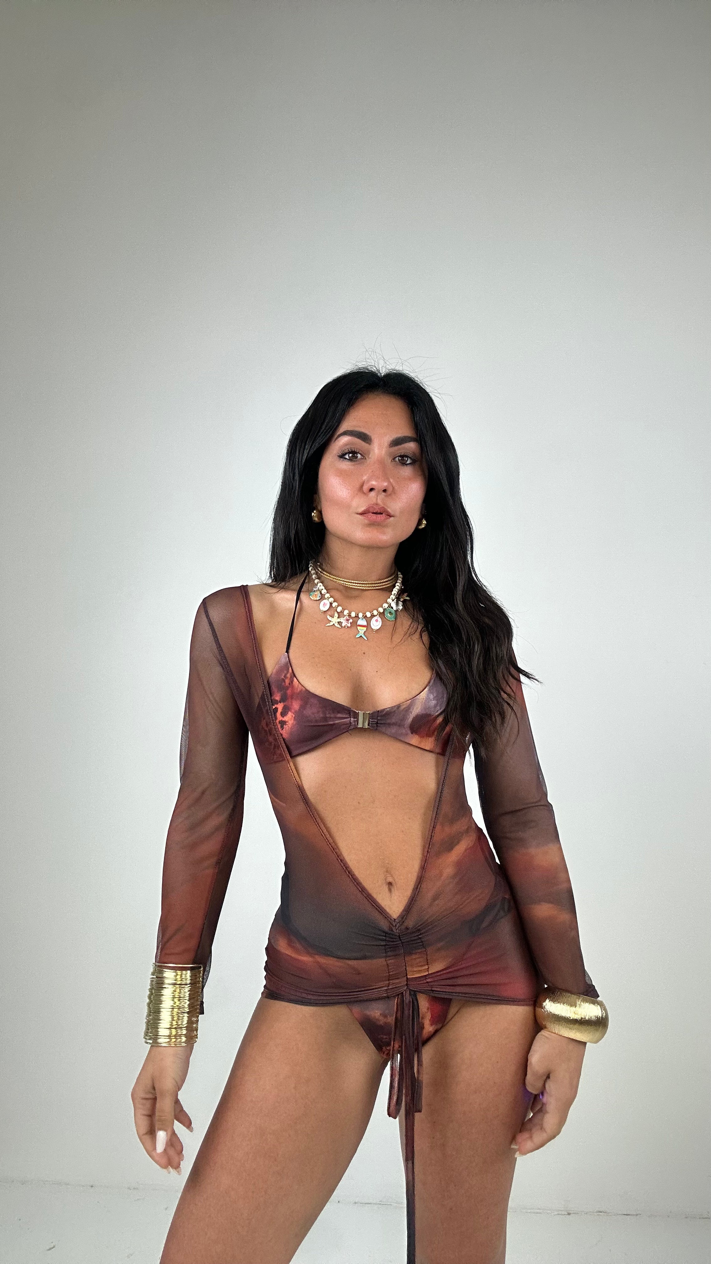 Bikini CON MINIDRESS - MARRONE