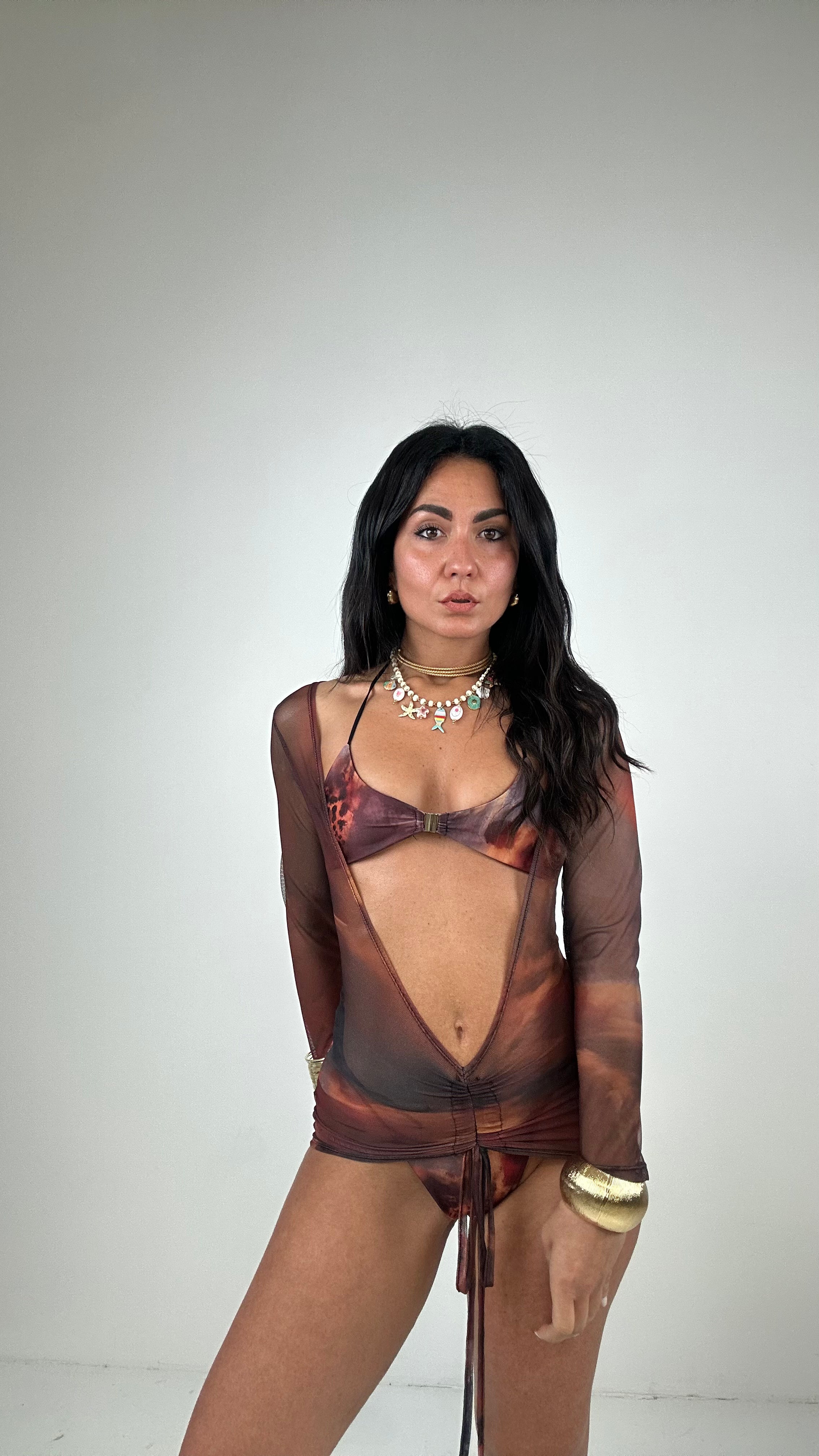 Bikini CON MINIDRESS - MARRONE