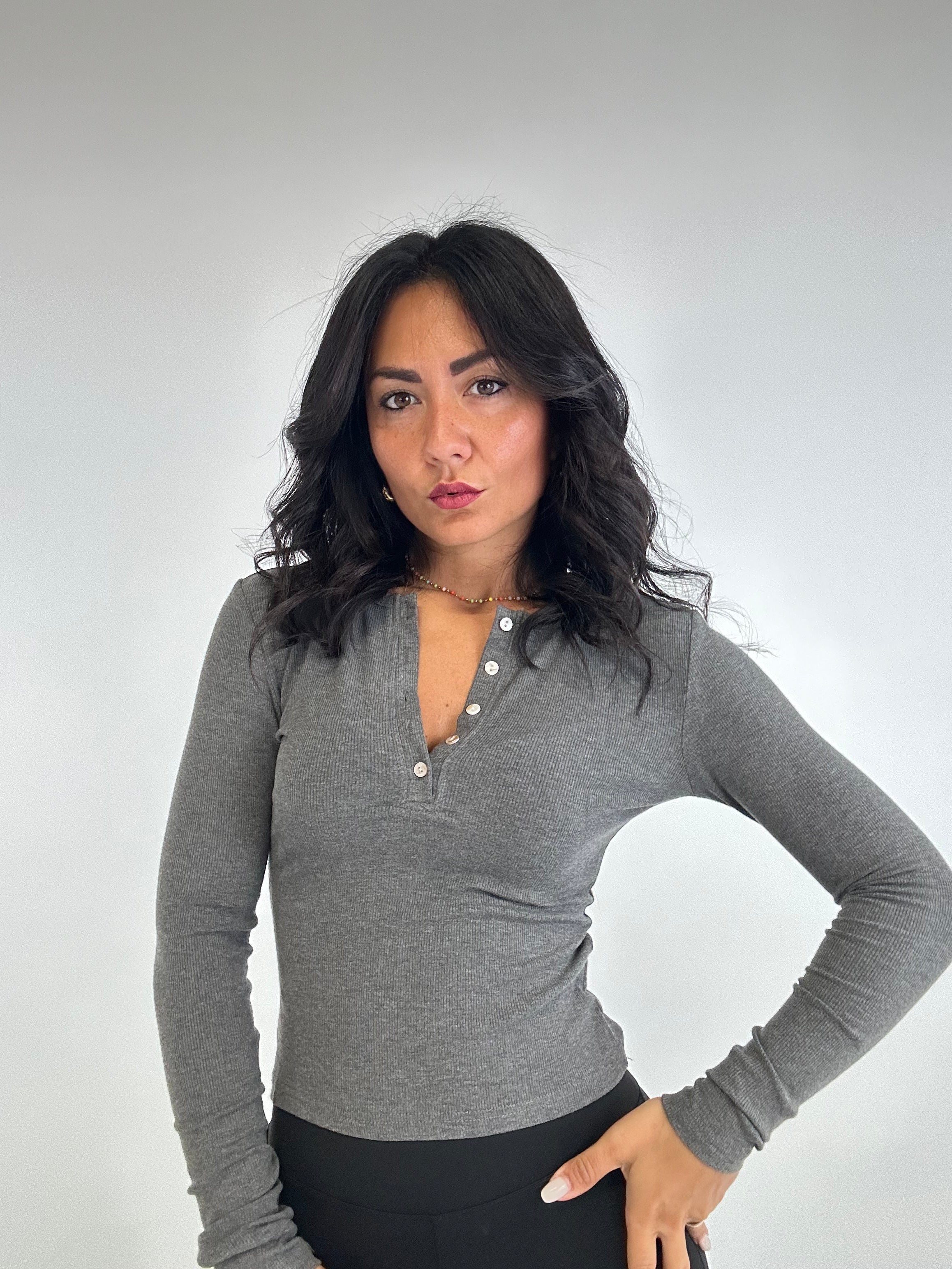 Maglia BOTTONCINI - GRIGIO SCURO