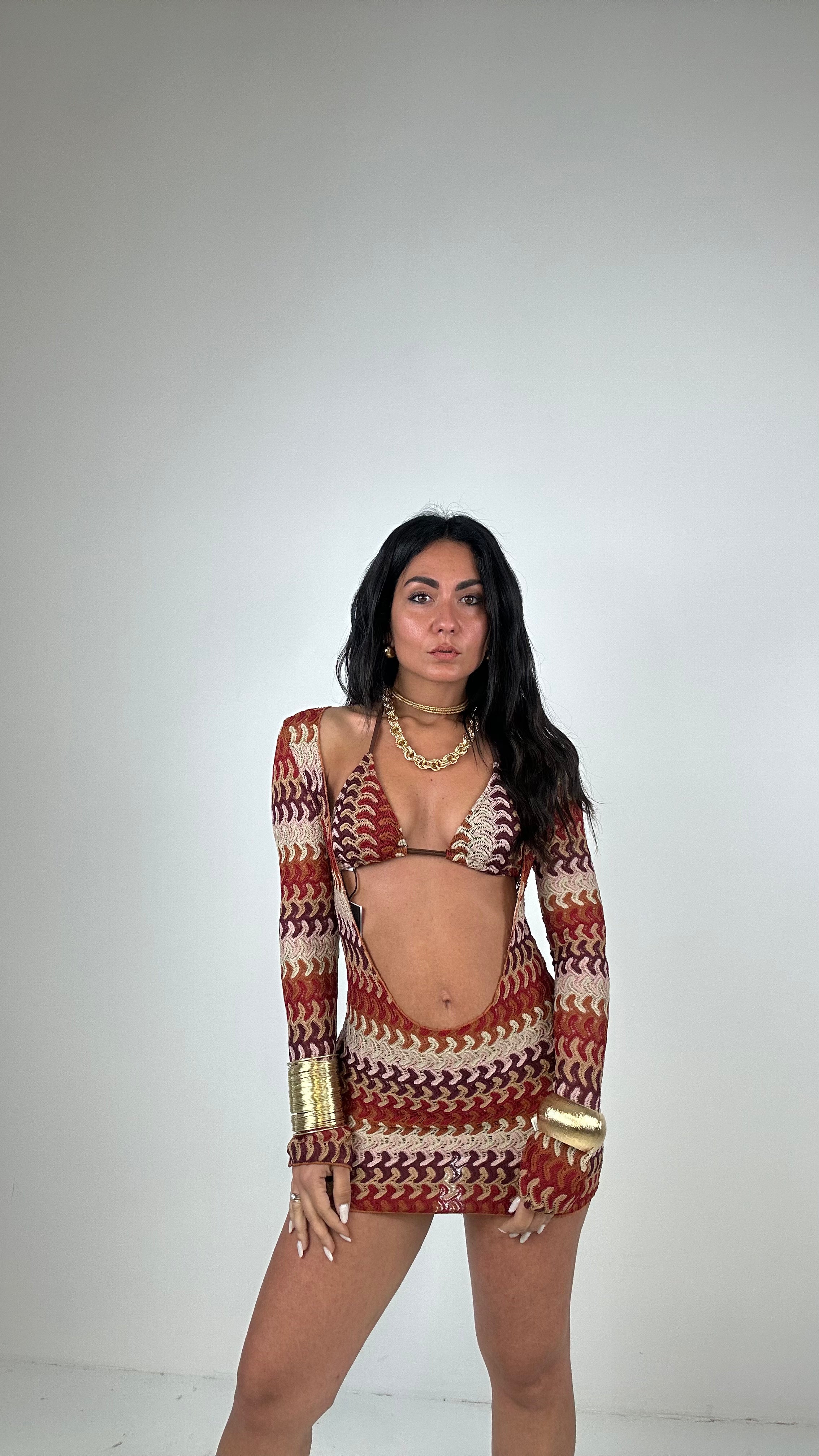 Bikini CON MINIDRESS MISS - COFFEE