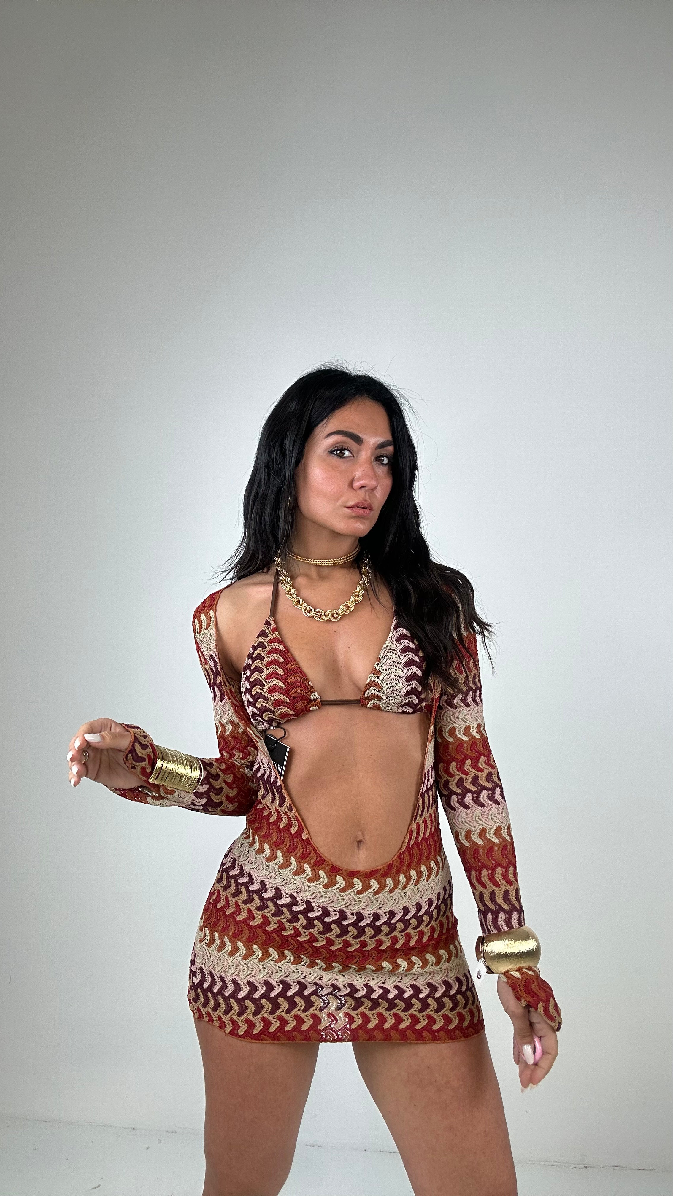 Bikini CON MINIDRESS MISS - COFFEE