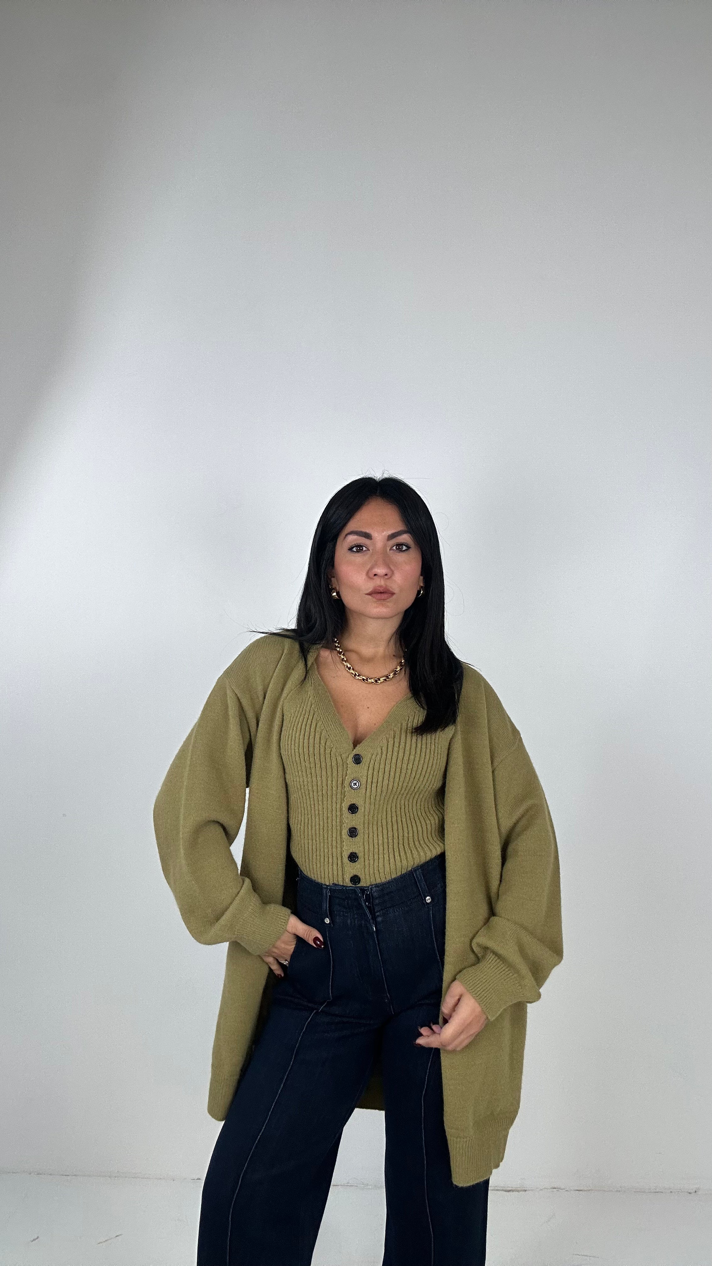 Twinset CARDIGAN E TOP - VERDE