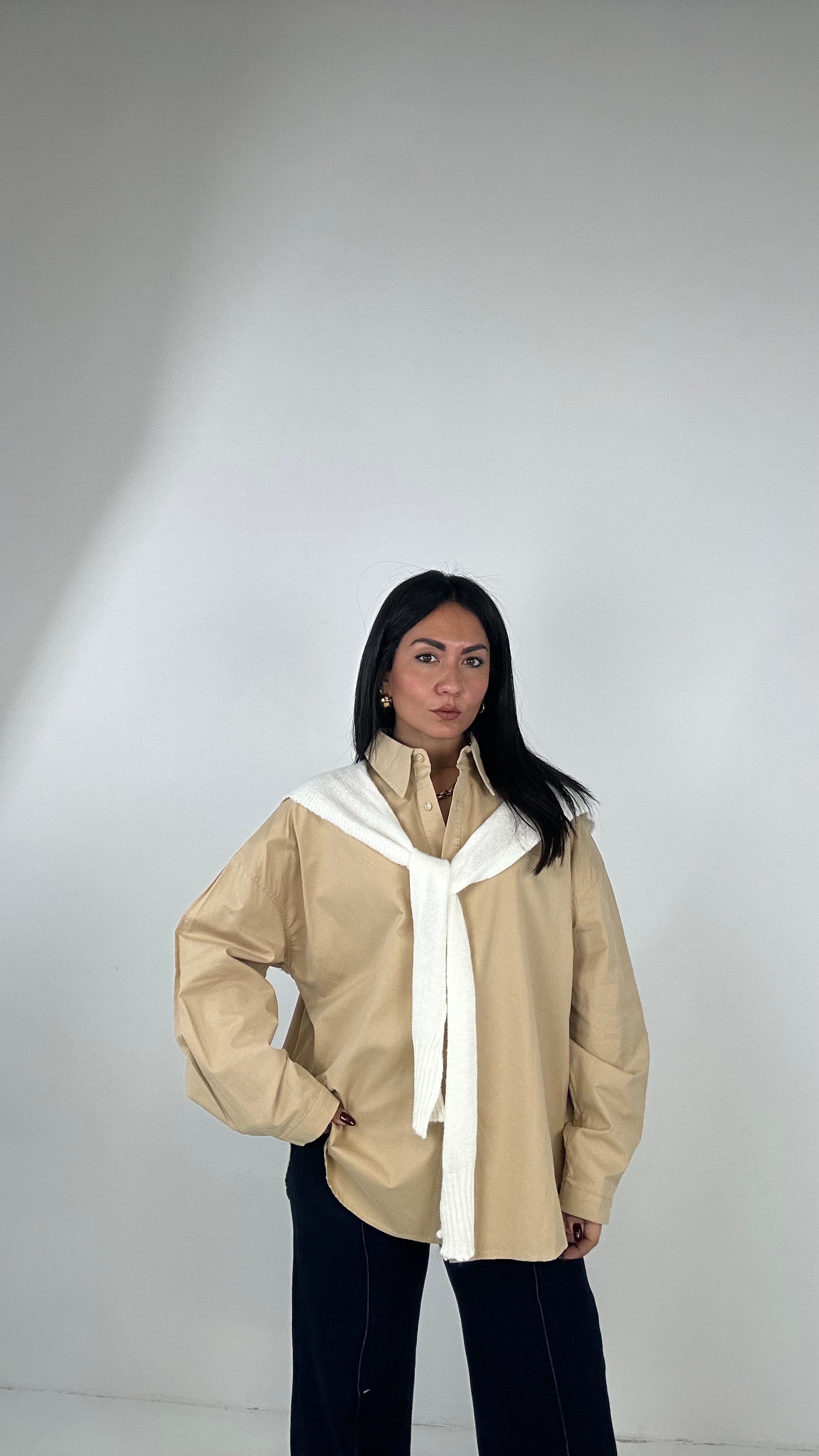 Camicia CON FINTO PULL - BEIGE