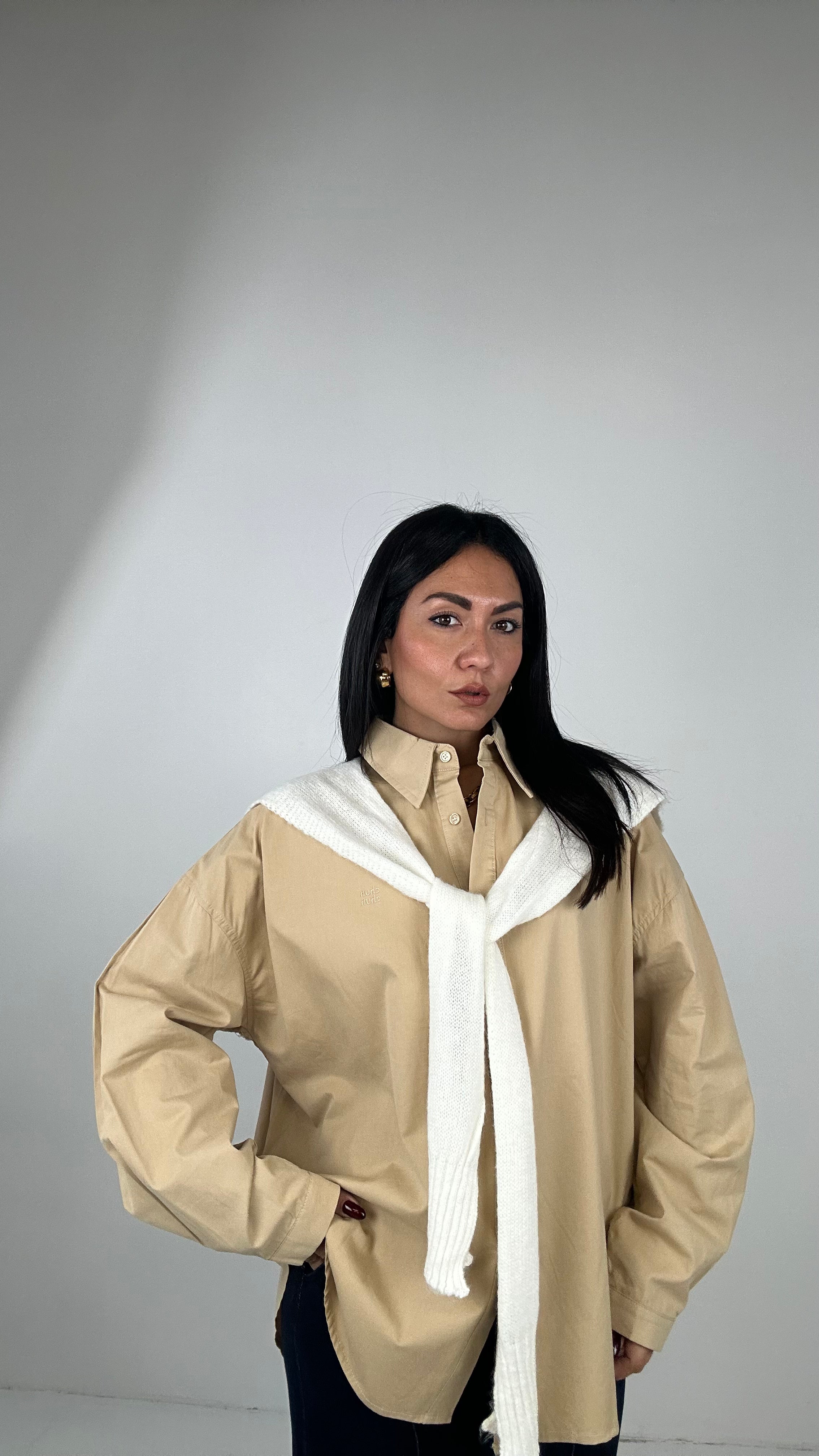 Camicia CON FINTO PULL - BEIGE