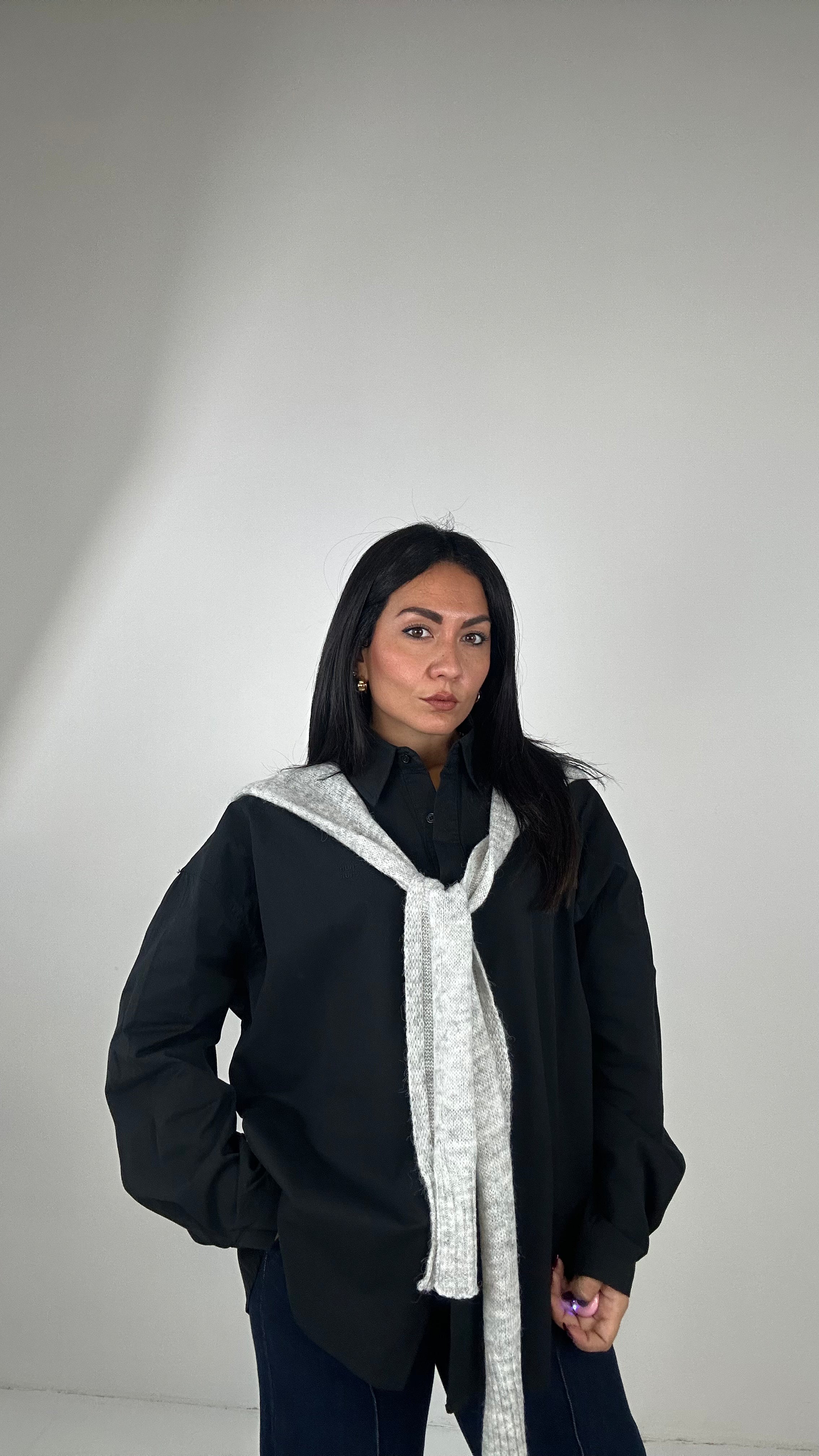 Camicia CON FINTO PULL - NERO