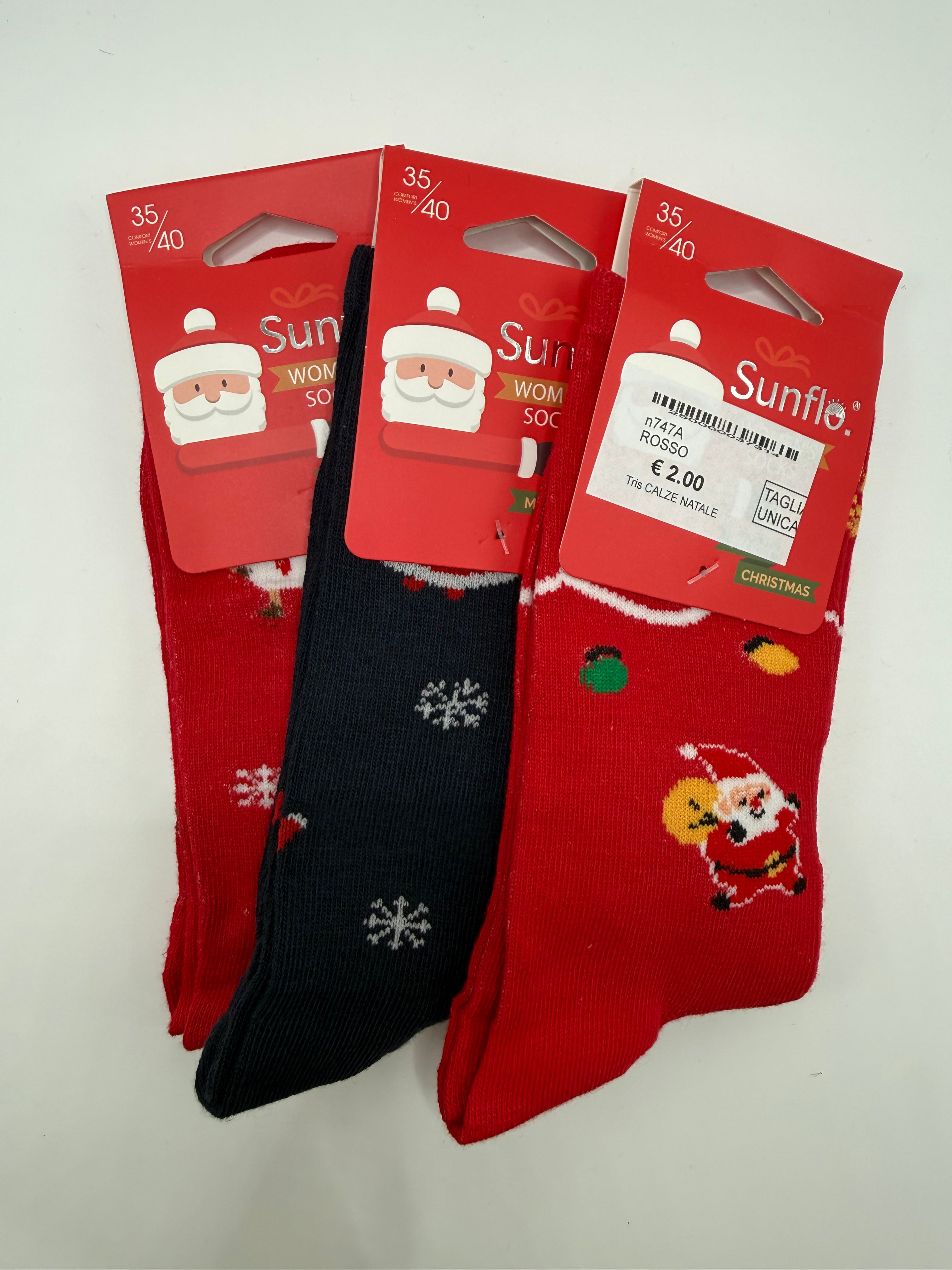 Tris CALZE NATALE - ROSSO