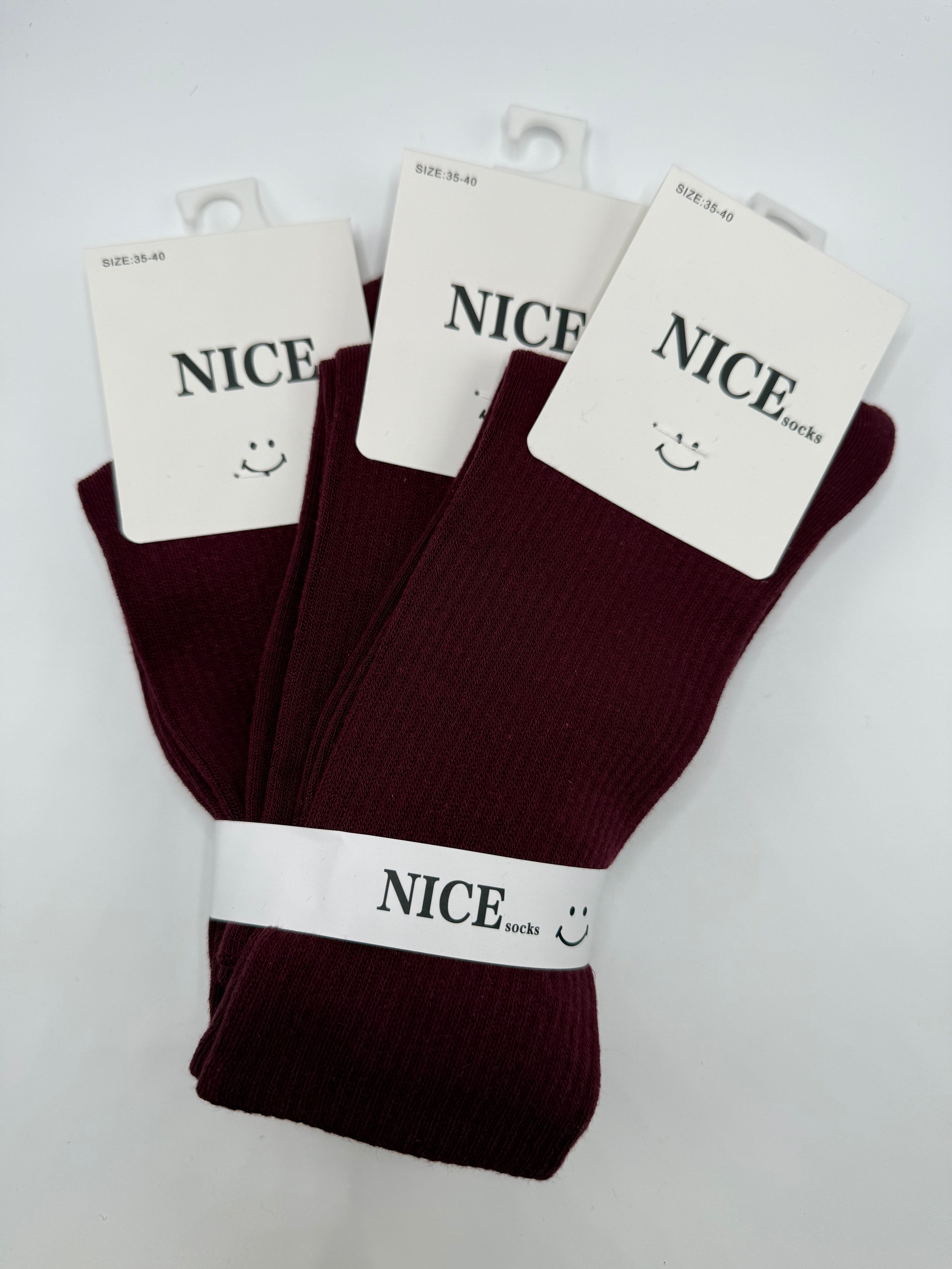 Calza TRIS BASIC - BORDEAUX