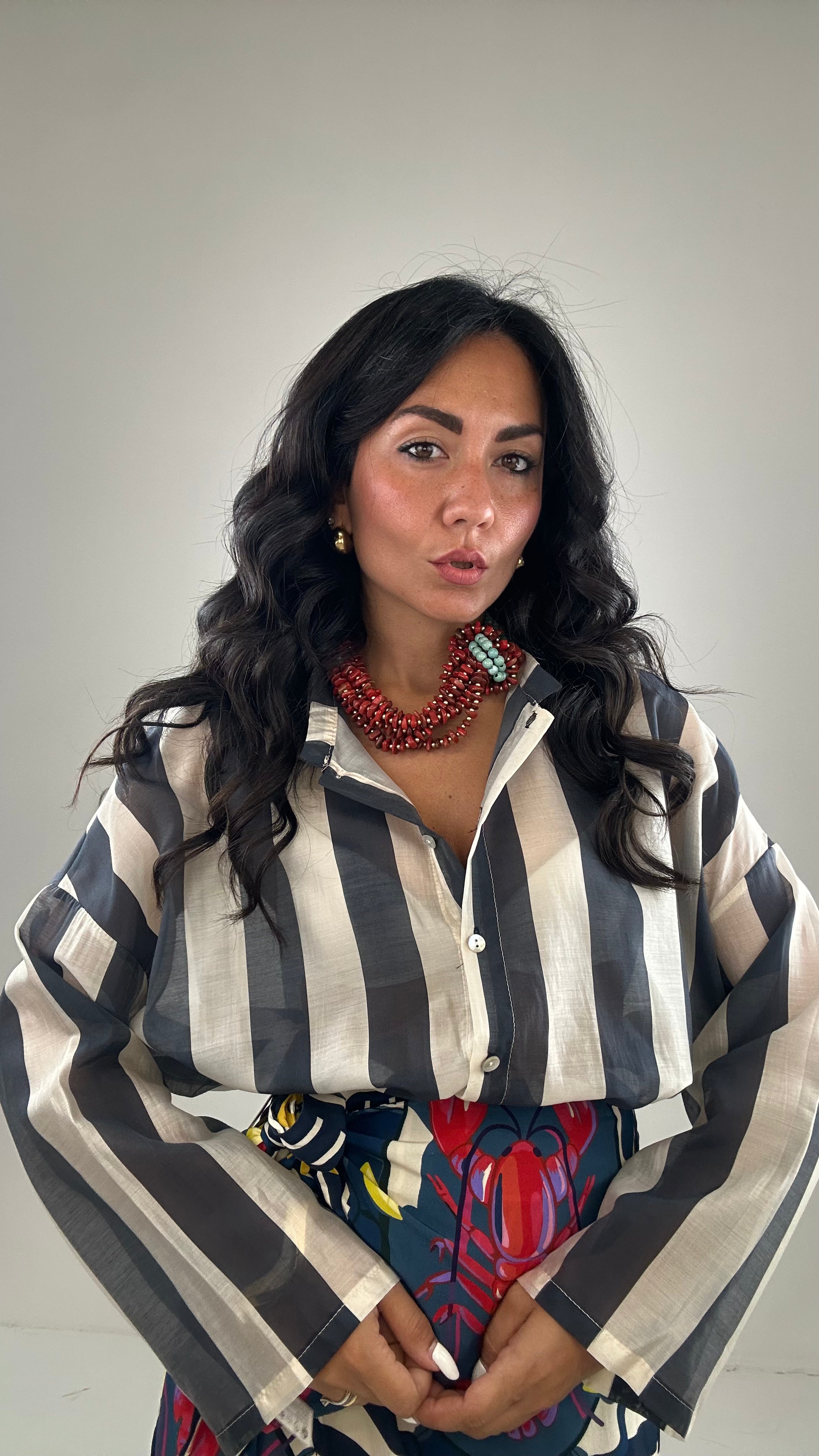 Camicia A RIGHE - BLU