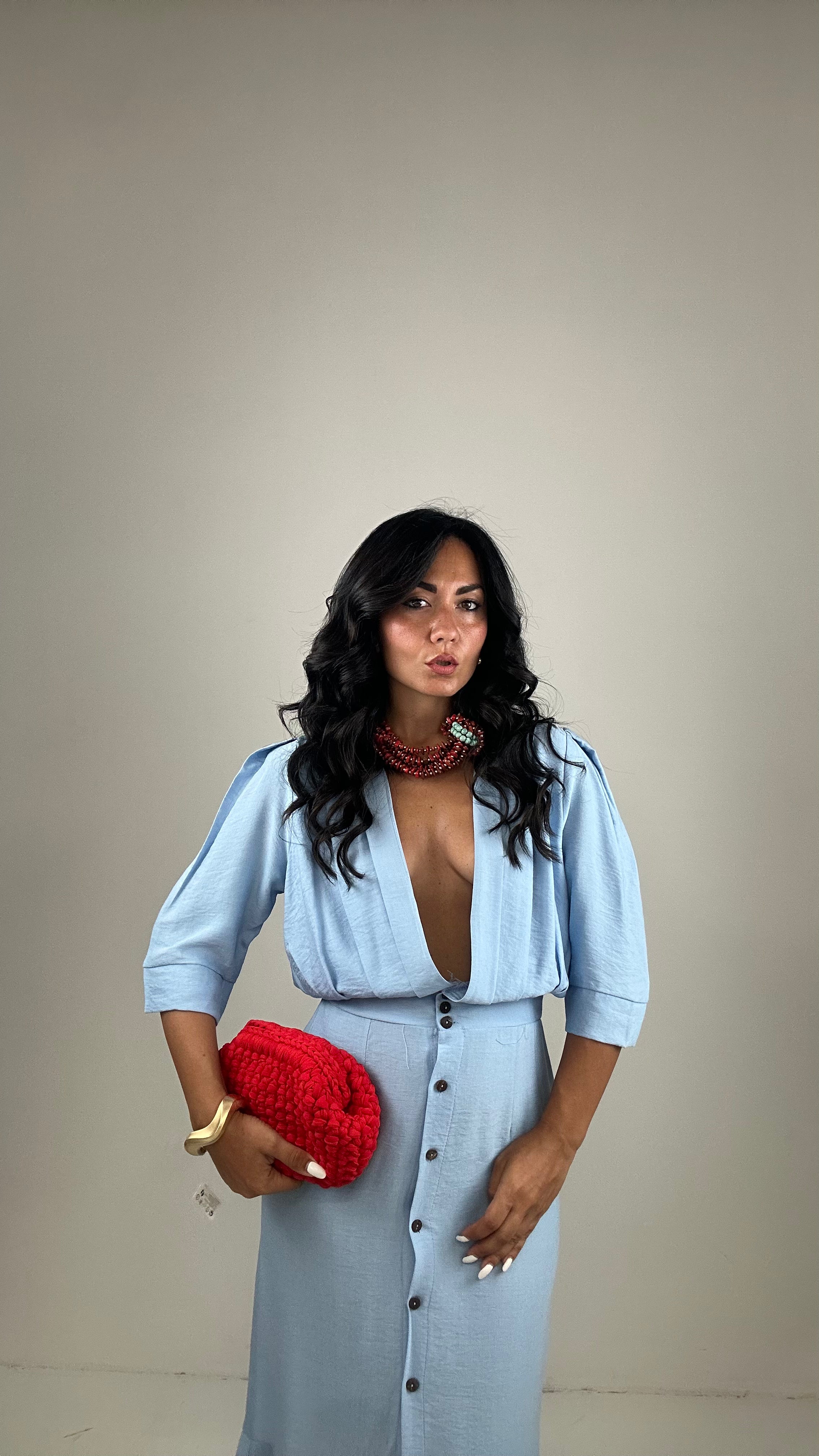 Vestito ANNAGIULIA - CELESTE